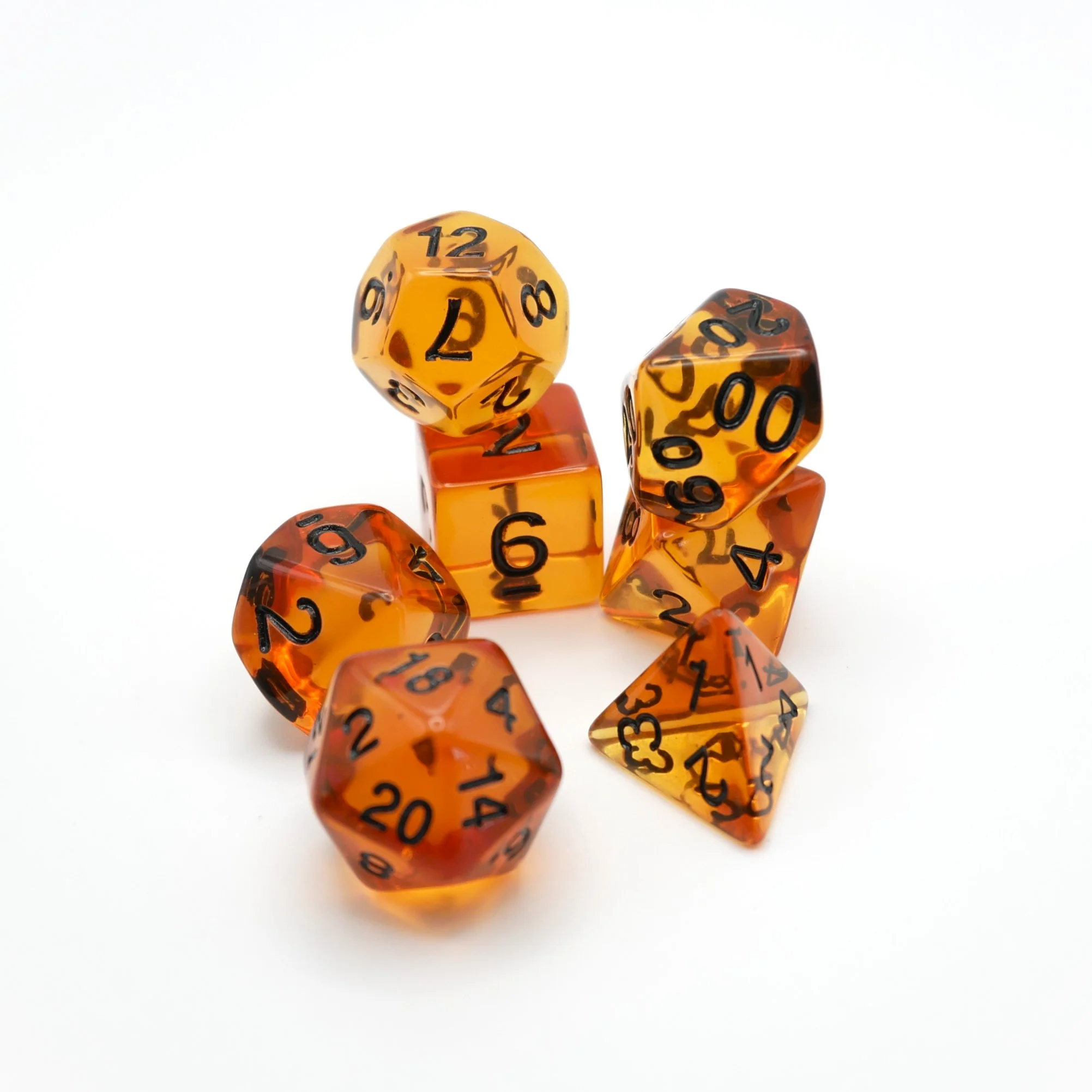 Amber Ingots - 7 Piece DnD Dice Set | Acrylic RPG Gaming Dice - Image 4