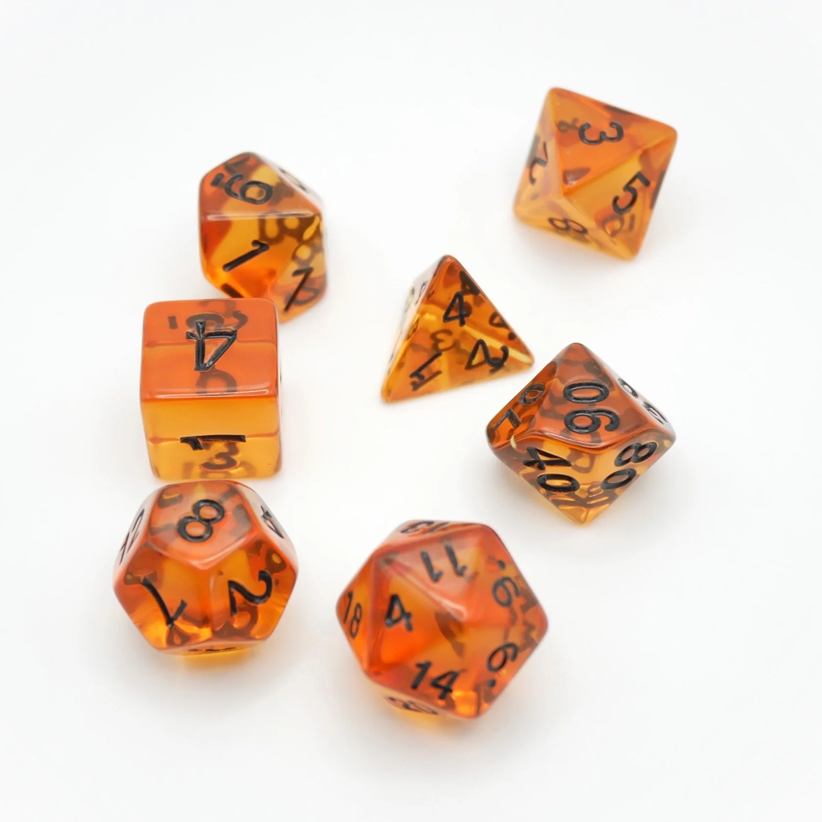 Amber Ingots - 7 Piece DnD Dice Set | Acrylic RPG Gaming Dice - Image 6