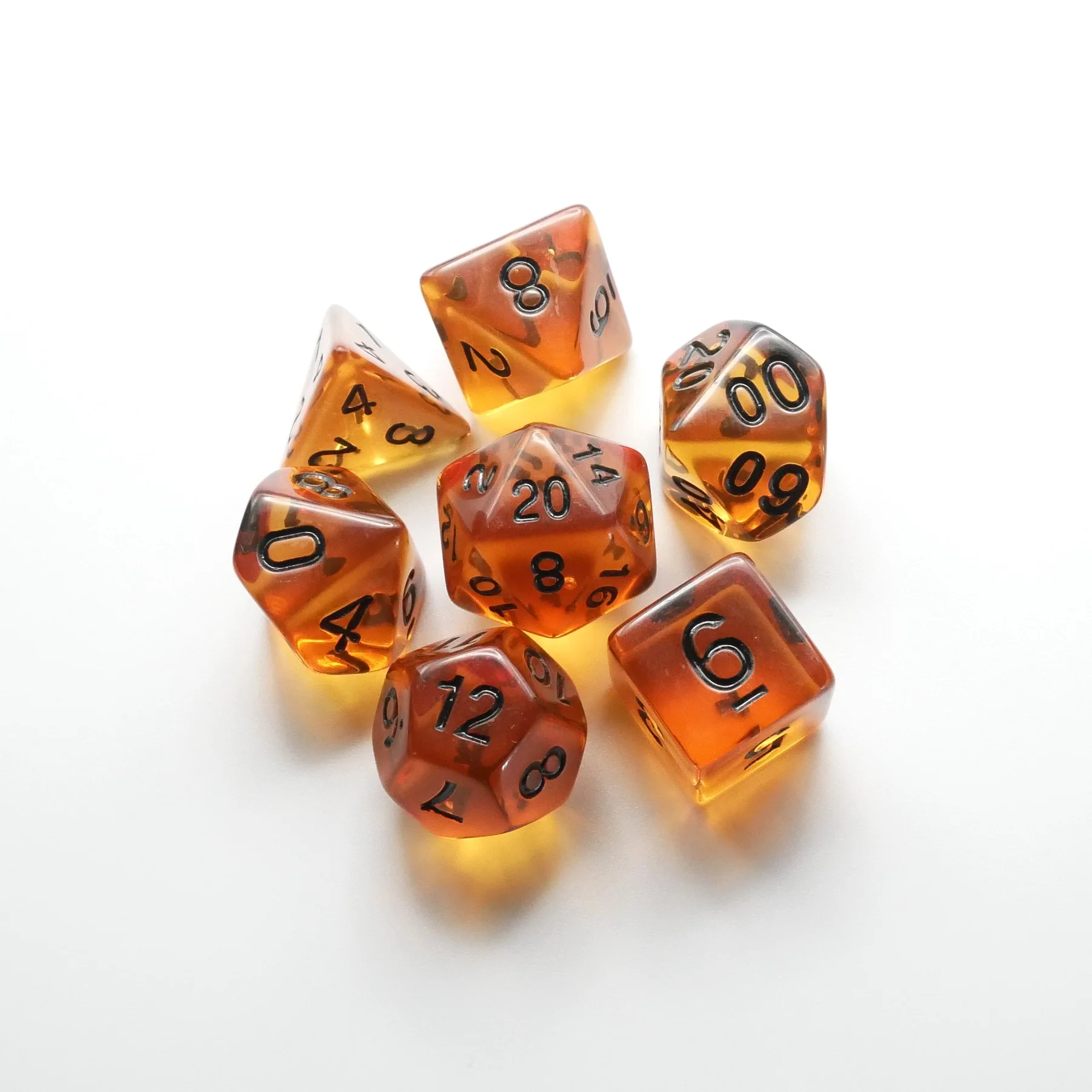 Amber Ingots - 7 Piece DnD Dice Set | Acrylic RPG Gaming Dice - Image 8