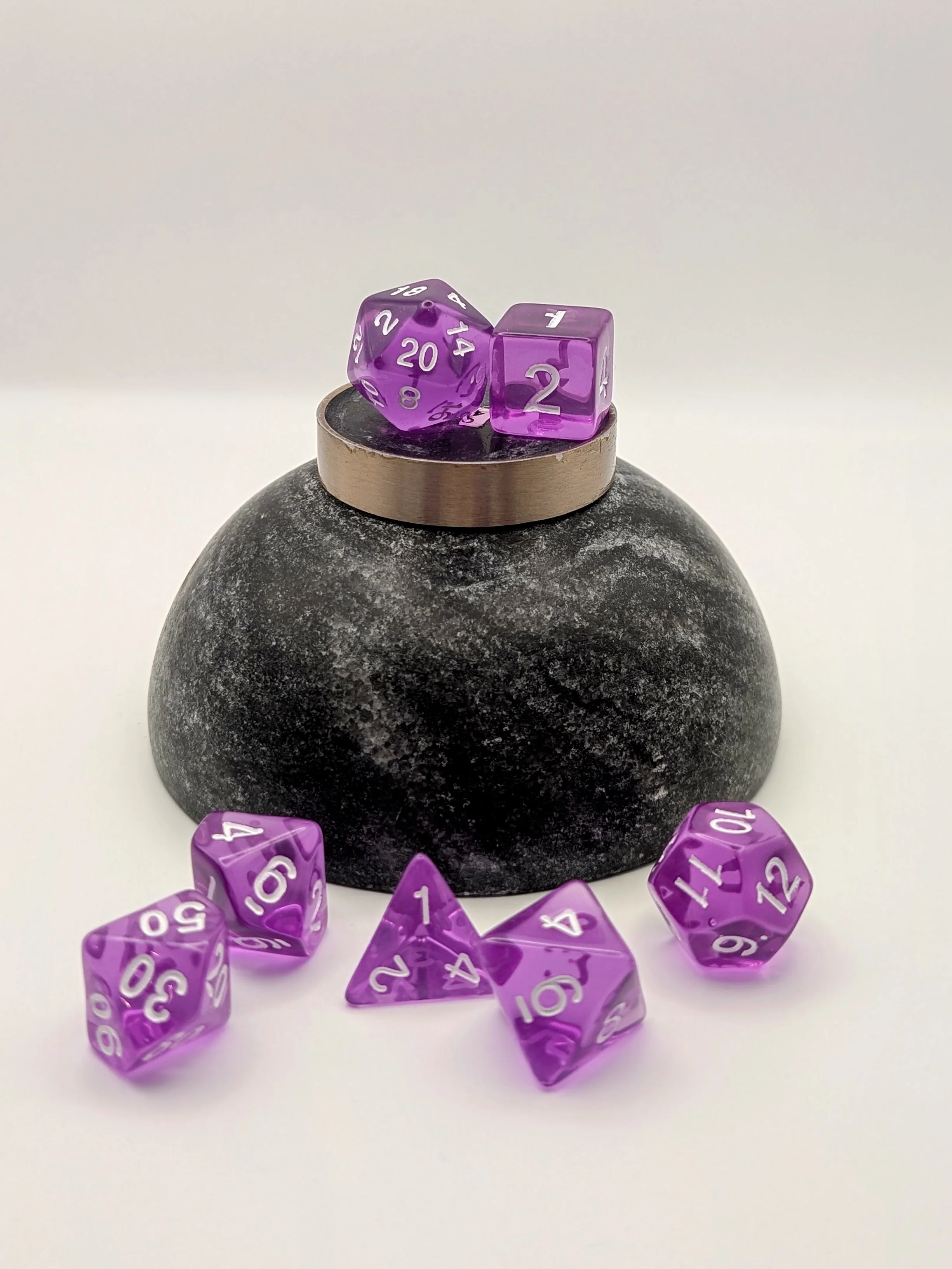Amethyst Ingots - 7 Piece DnD Dice Set | Acrylic RPG Gaming Dice - Image 3