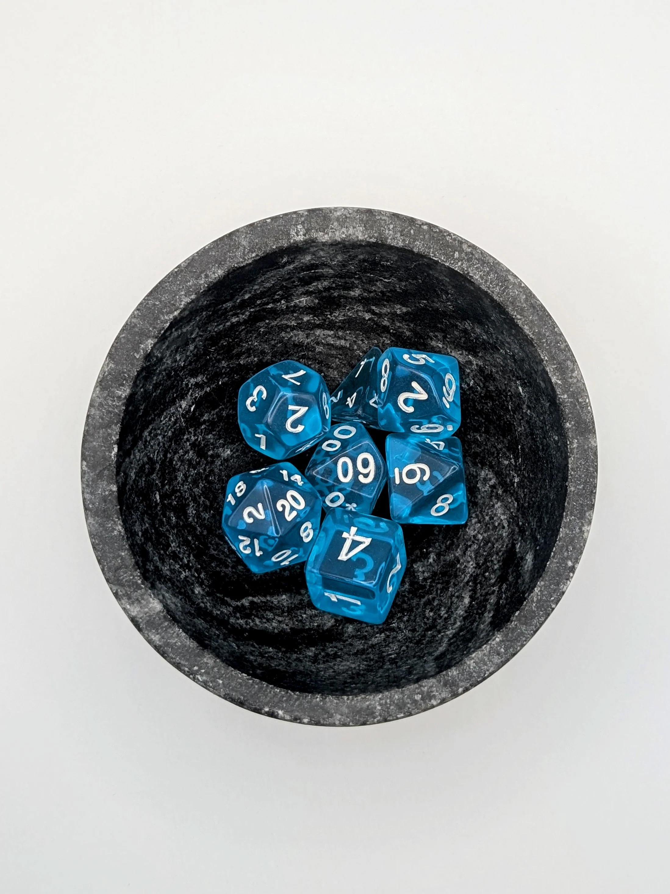 Aqua Ingots - 7 Piece DnD Dice Set | Acrylic RPG Gaming Dice - Image 3