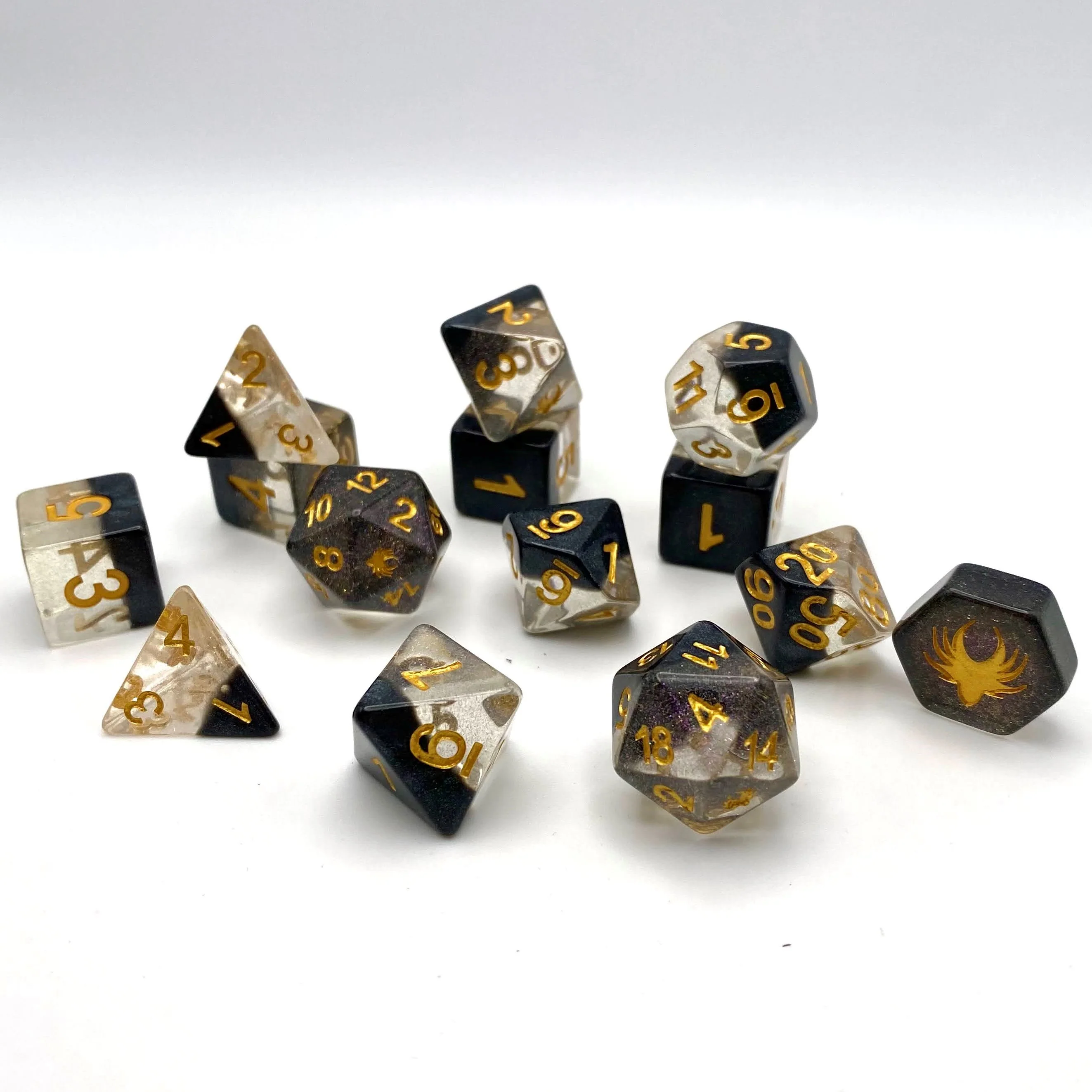 Ascending Shadow - 14 Piece DnD Dice Set | Acrylic RPG Gaming Dice - Image 3
