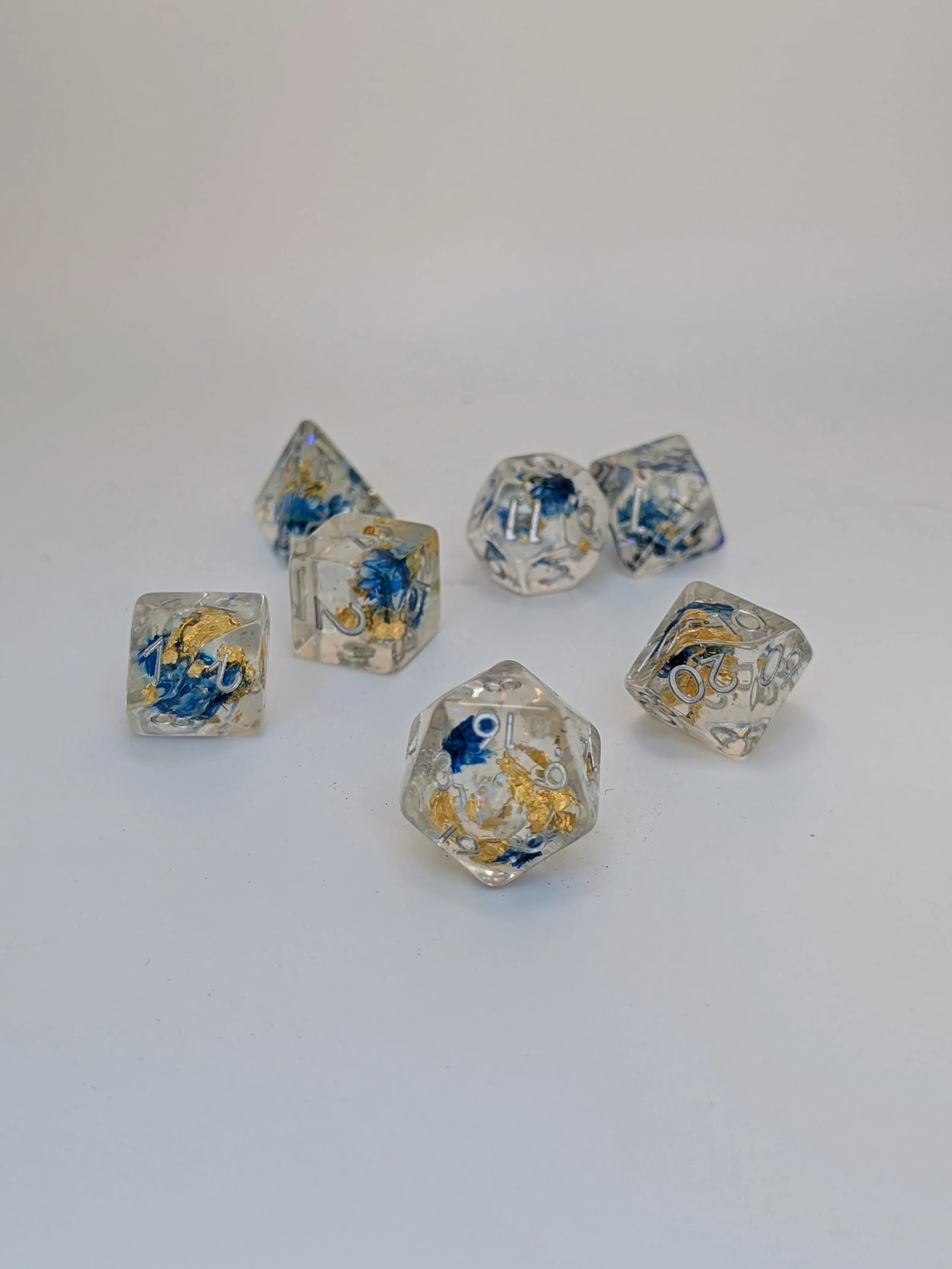 Azure Wilds - 7 Piece DnD Dice Set | Resin RPG Gaming Dice - Image 2