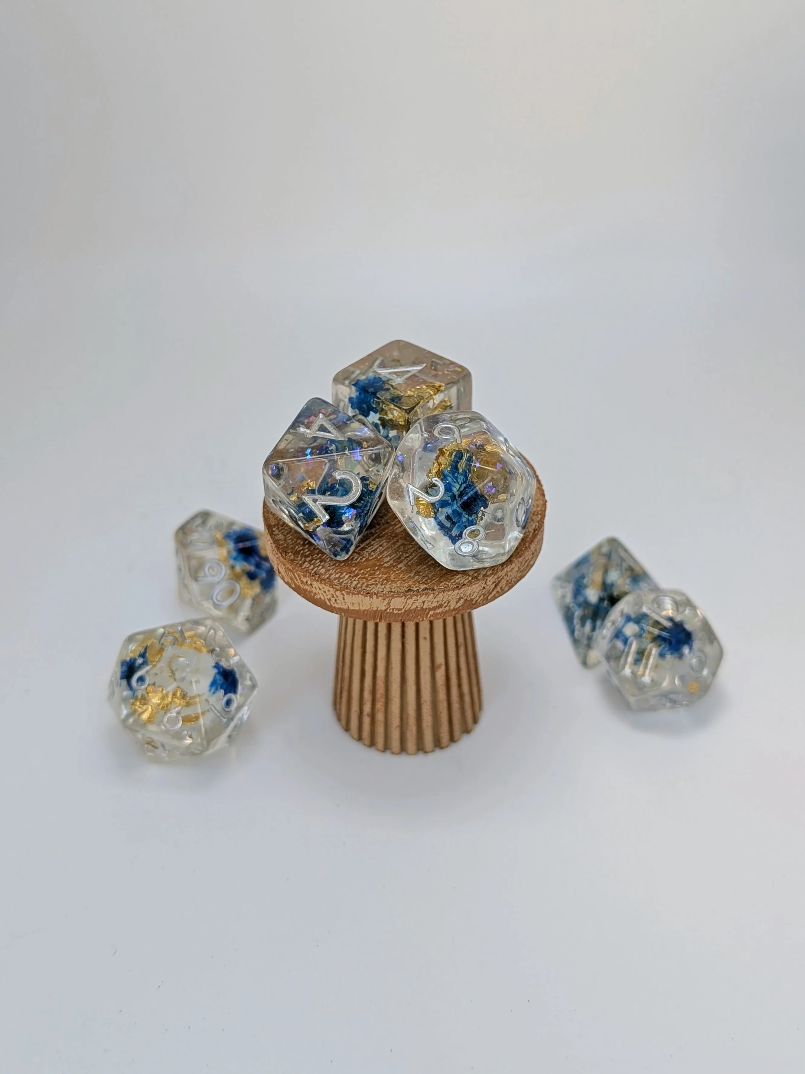 Azure Wilds - 7 Piece DnD Dice Set | Resin RPG Gaming Dice - Image 3