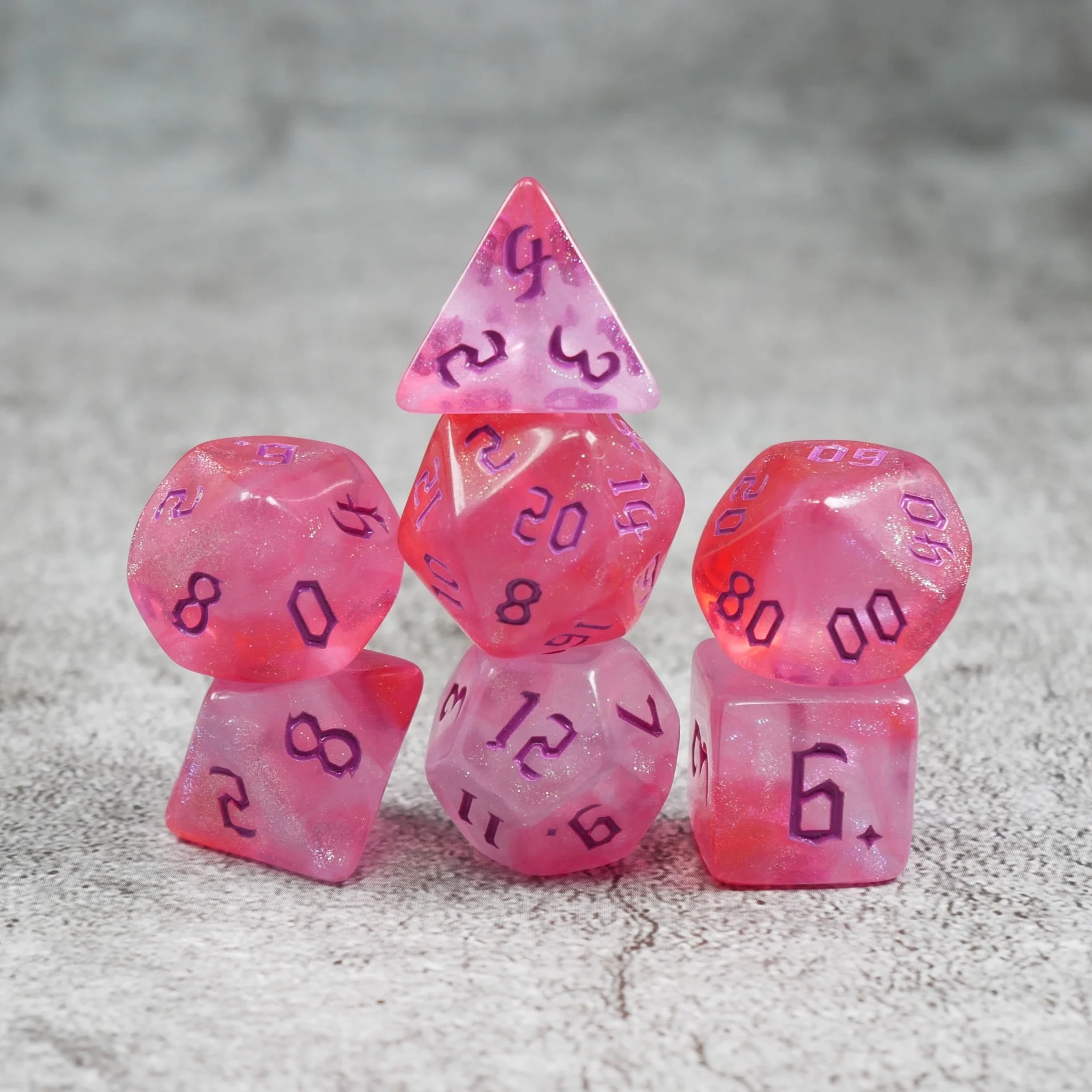 Beelzebear's Bauble - 7 Piece DnD Dice Set | Acrylic RPG Gaming Dice - Image 3