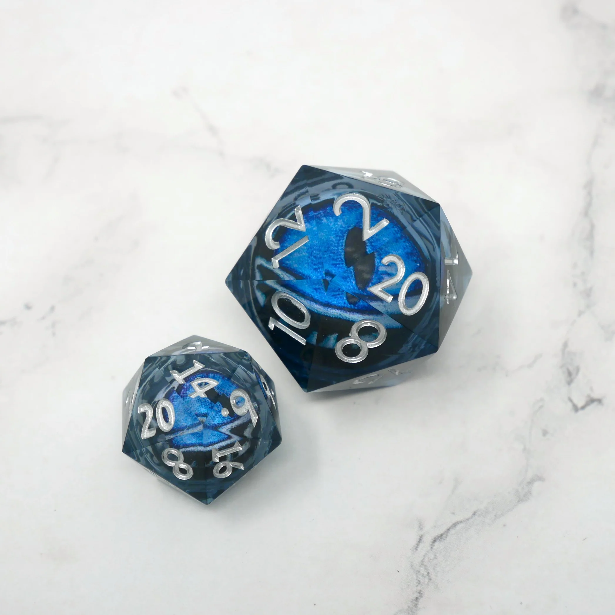 Blue Slaadi's Eye - Giant D20 Moving Eye DnD Dice | Acrylic RPG Gaming Dice - Image 3