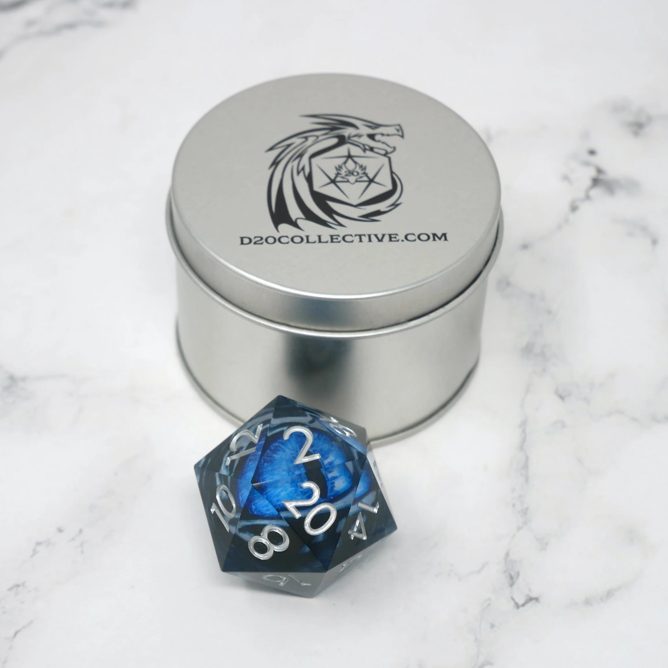 Blue Slaadi's Eye - Giant D20 Moving Eye DnD Dice | Acrylic RPG Gaming Dice - Image 5