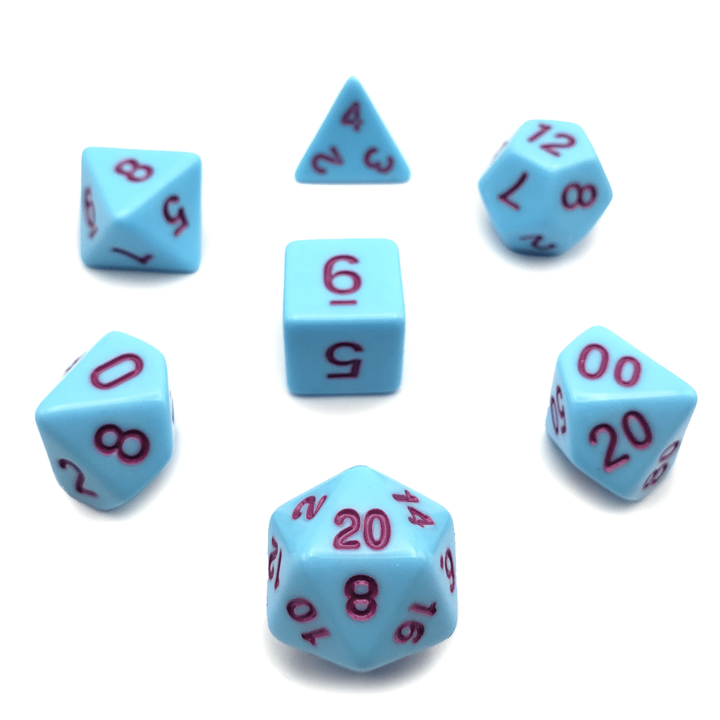 Bluebird - 7 Piece DnD Dice Set | Acrylic RPG Gaming Dice - Image 3