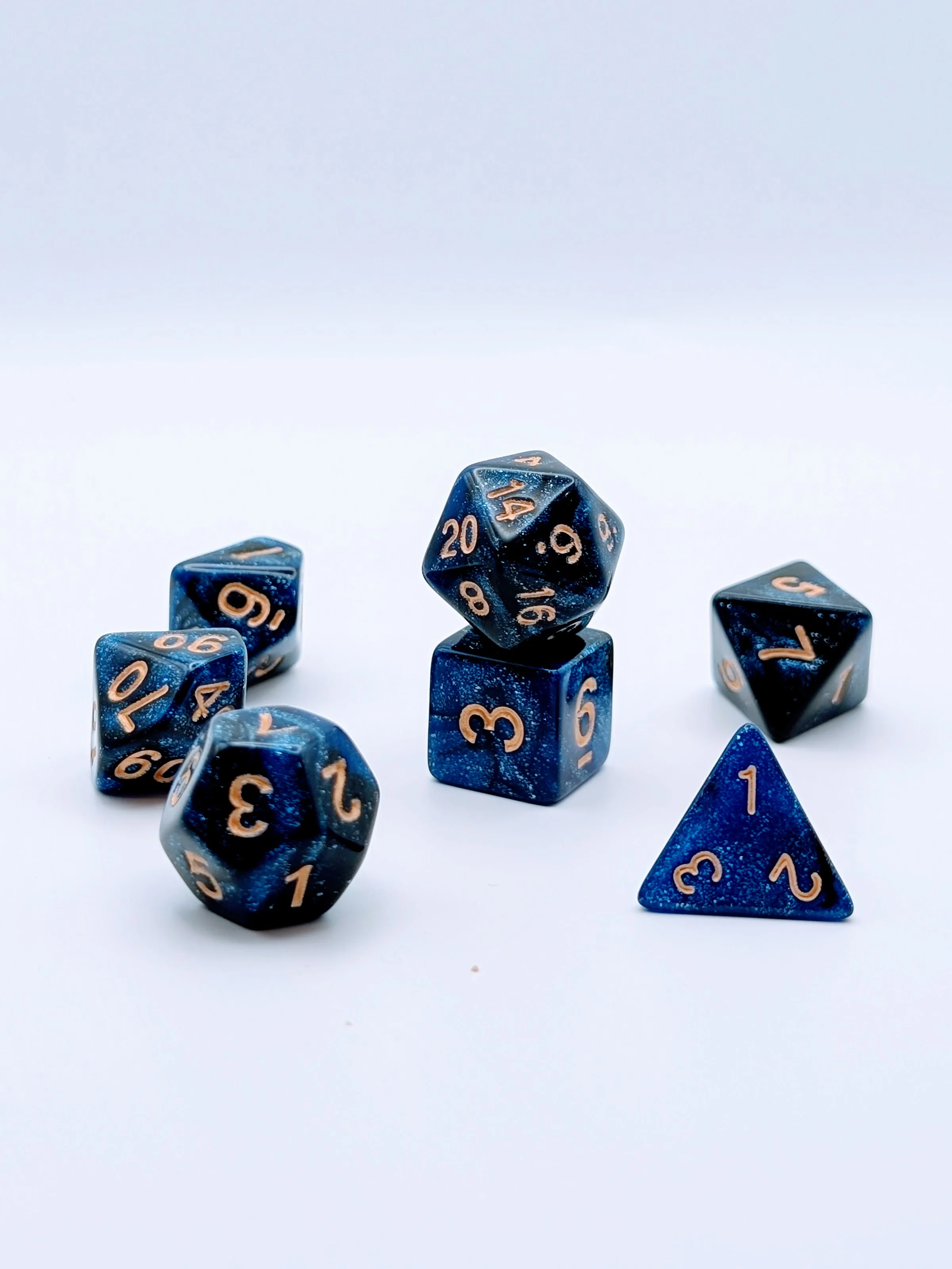 Celestial Tide - 7 Piece DnD Dice Set | Acrylic RPG Gaming Dice
