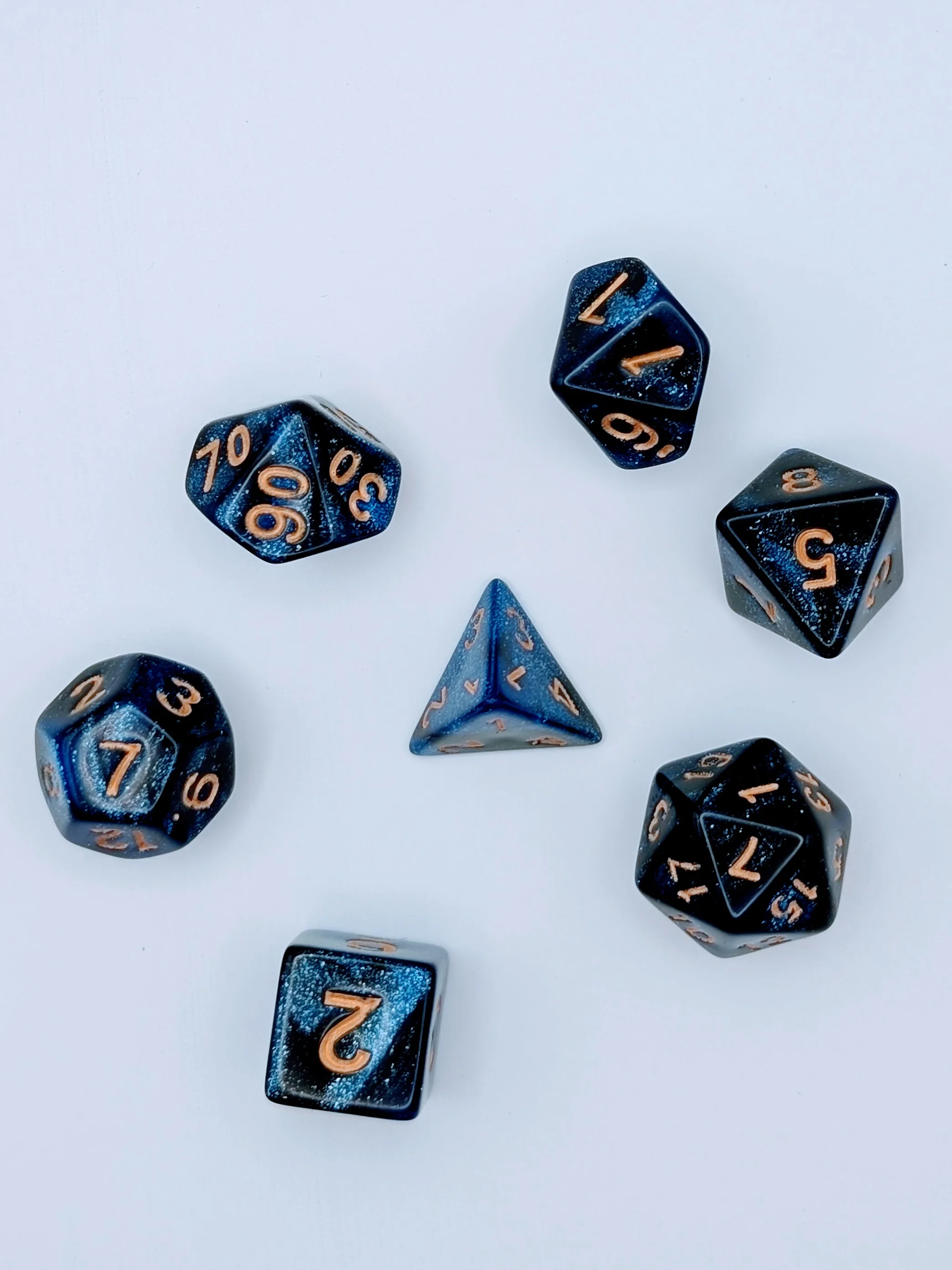 Celestial Tide - 7 Piece DnD Dice Set | Acrylic RPG Gaming Dice - Image 2