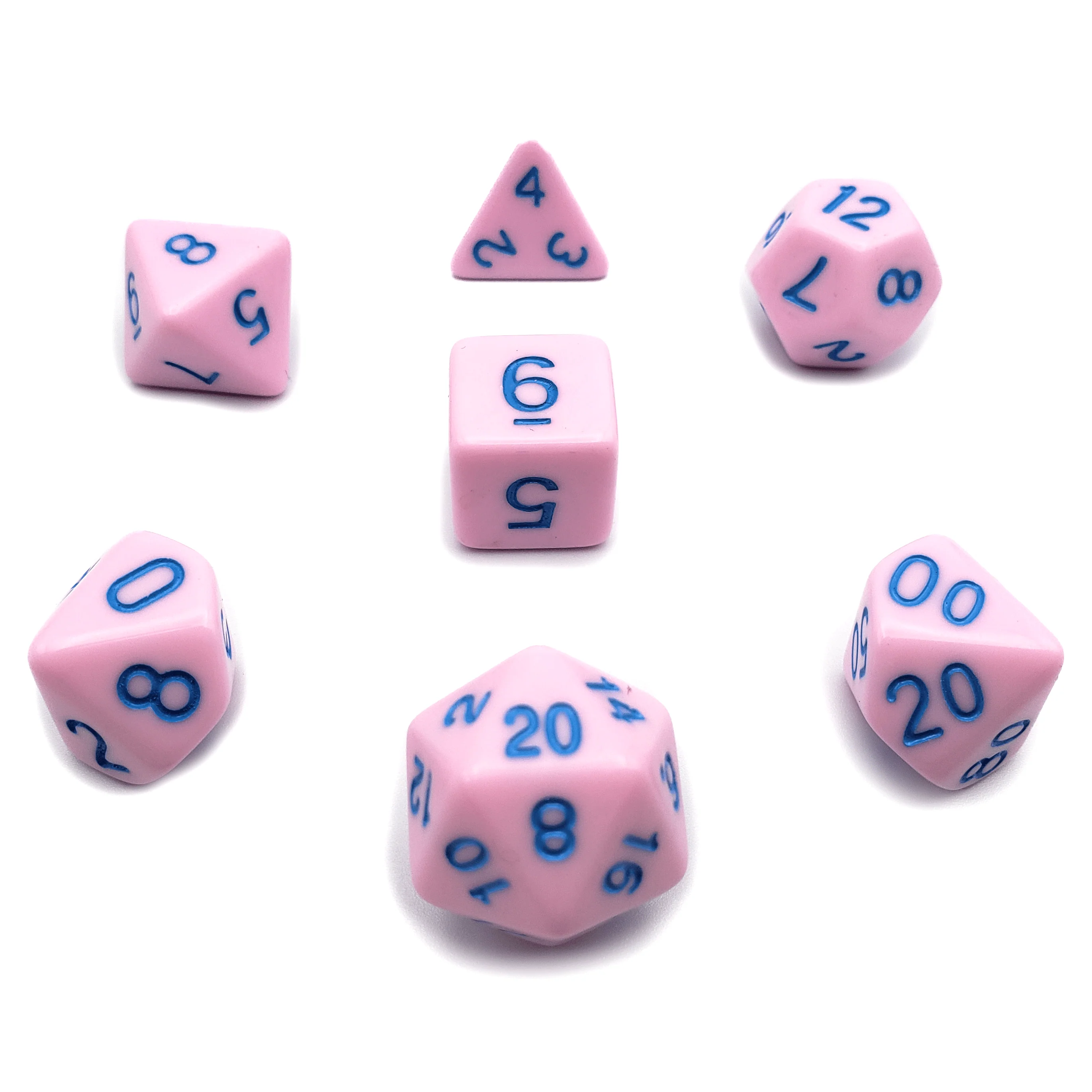 Cotton Candy - 7 Piece DnD Dice Set | Acrylic RPG Gaming Dice - Image 3