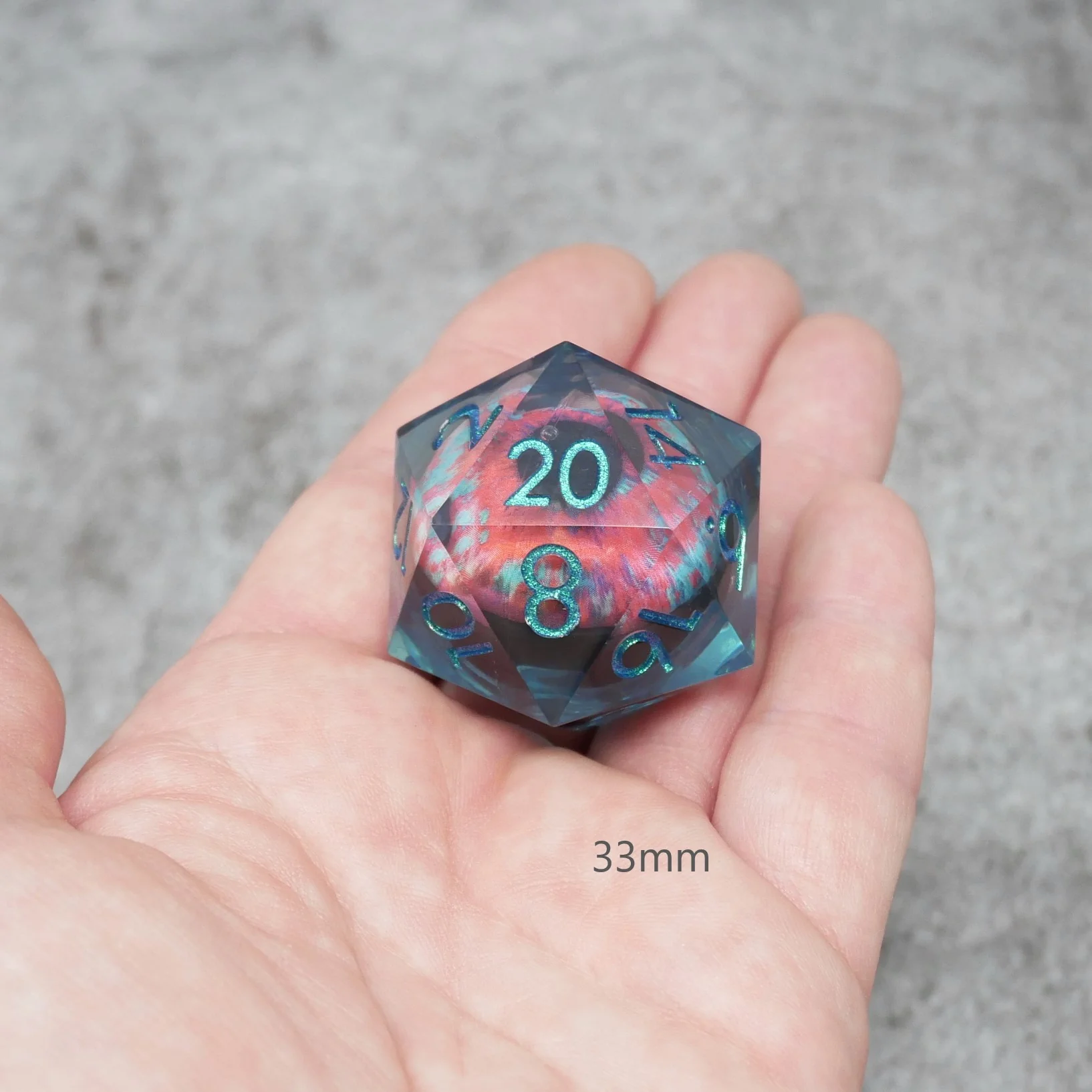 Cthulhu's Eye | Giant D20 Moving Eye DnD Dice | Acrylic RPG Gaming Dice - Image 7