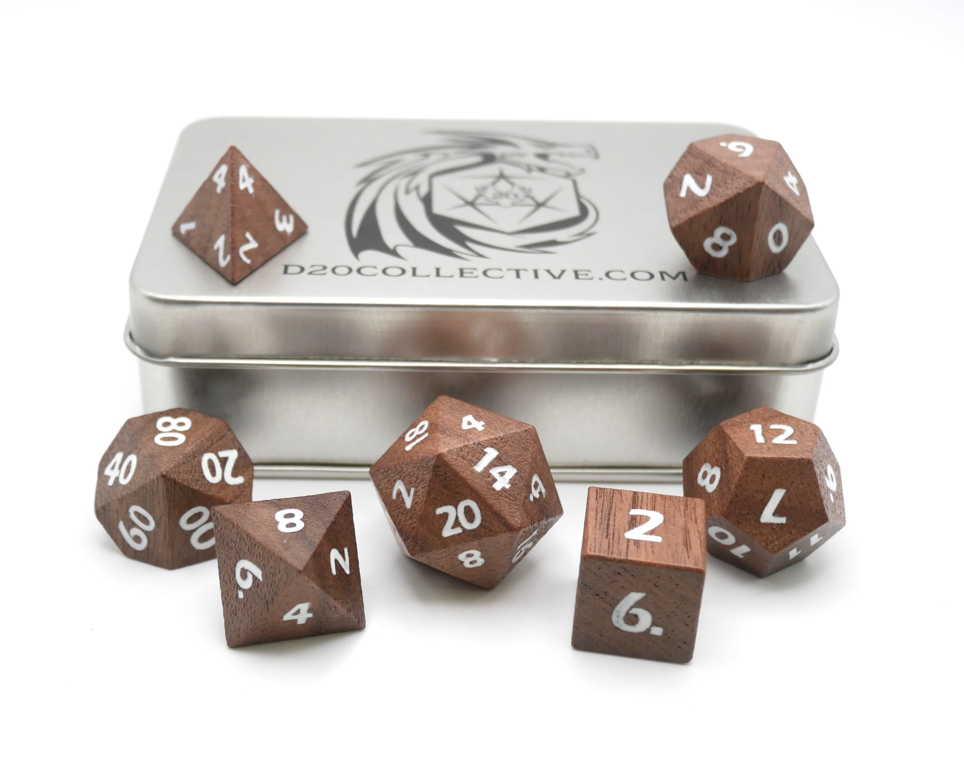 Deku Seed- 7 Piece DnD Dice Set | Wood RPG Gaming Dice - Image 10