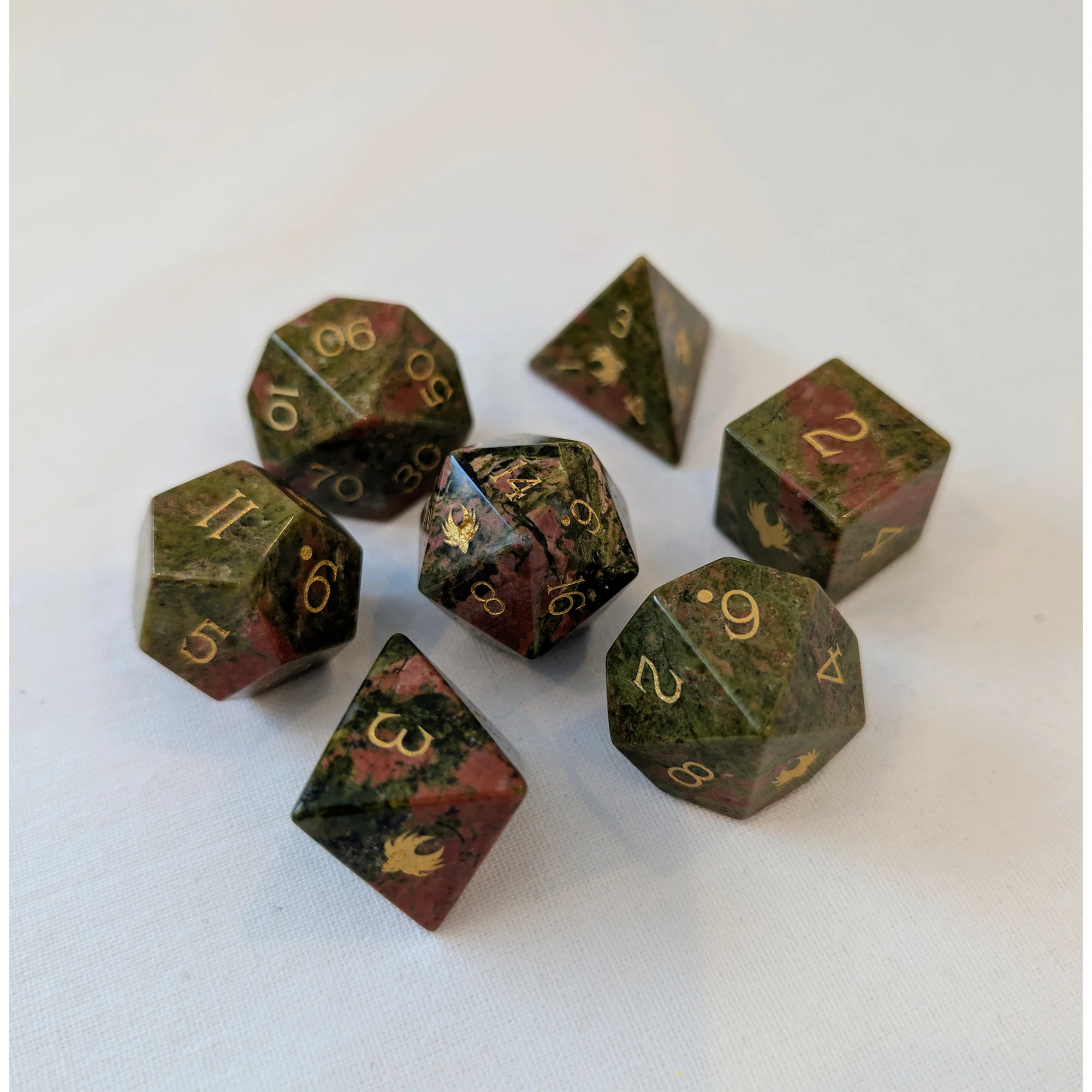 Earth Stone - 7 Piece DnD Dice Set | Gemstone RPG Gaming Dice - Image 3