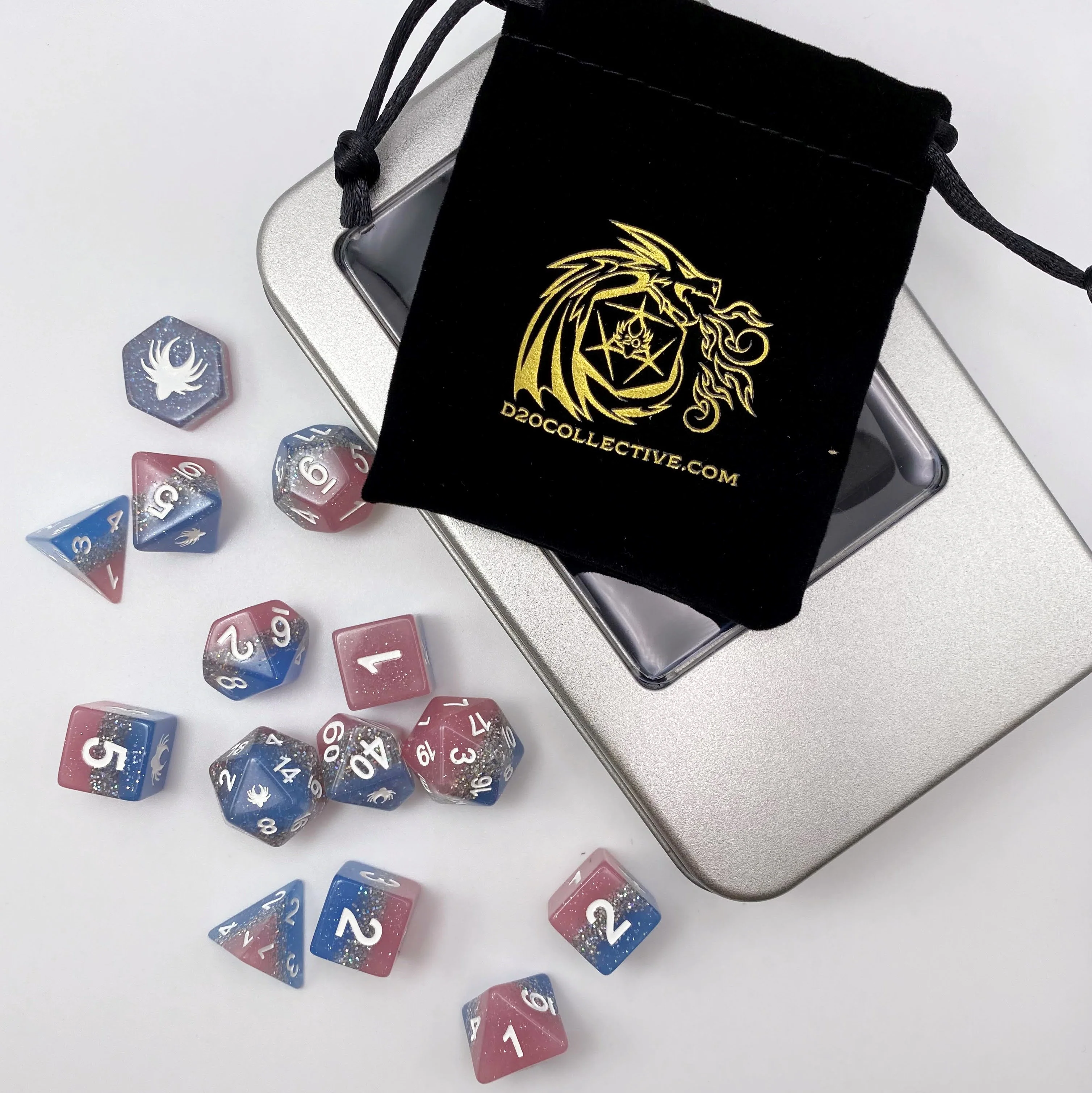 Elemental Glimmer - 14 Piece DnD Dice Set | Acrylic RPG Gaming Dice - Image 3