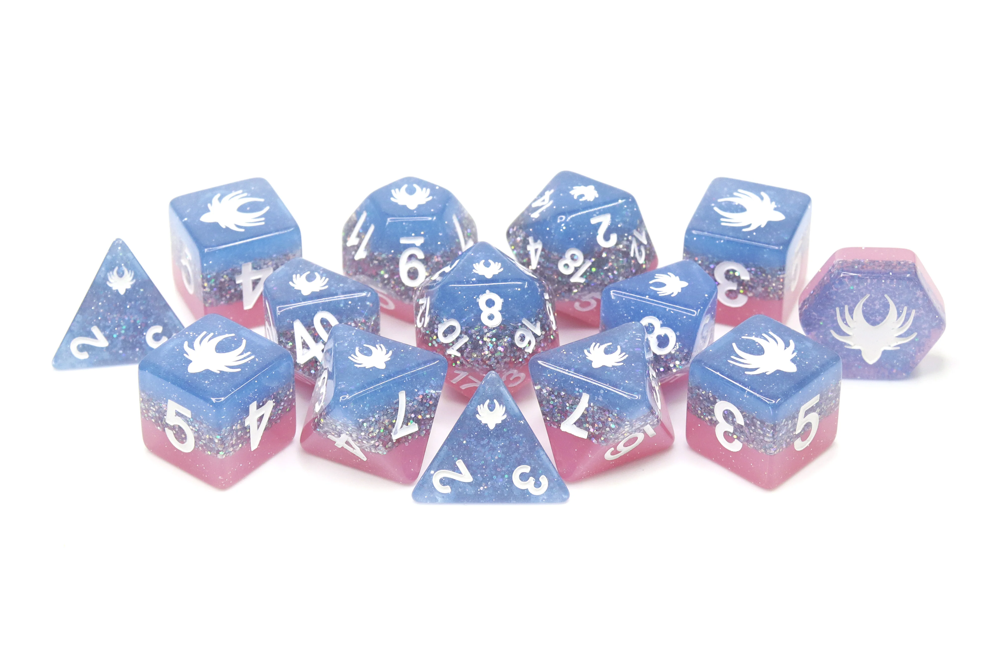 Elemental Glimmer - 14 Piece DnD Dice Set | Acrylic RPG Gaming Dice - Image 4