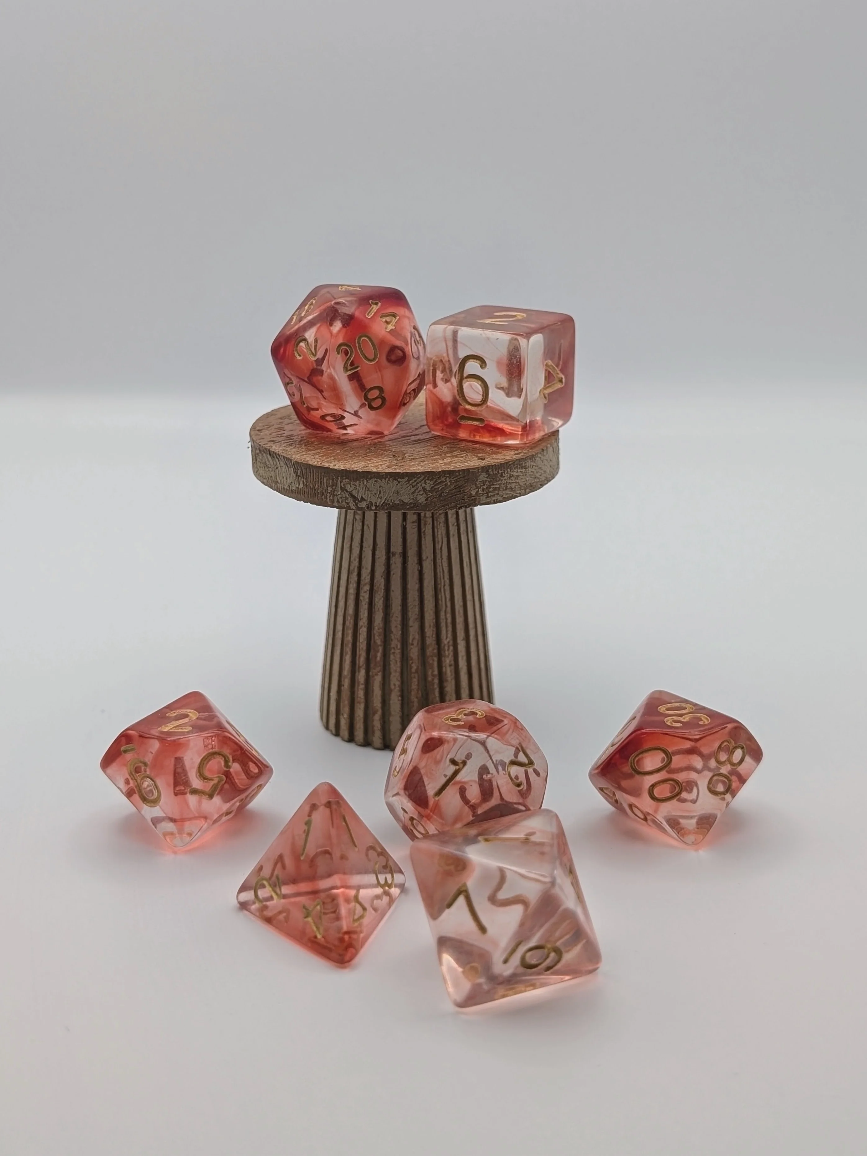 Ember Light - 7 Piece DnD Dice Set | Acrylic RPG Gaming Dice - Image 2