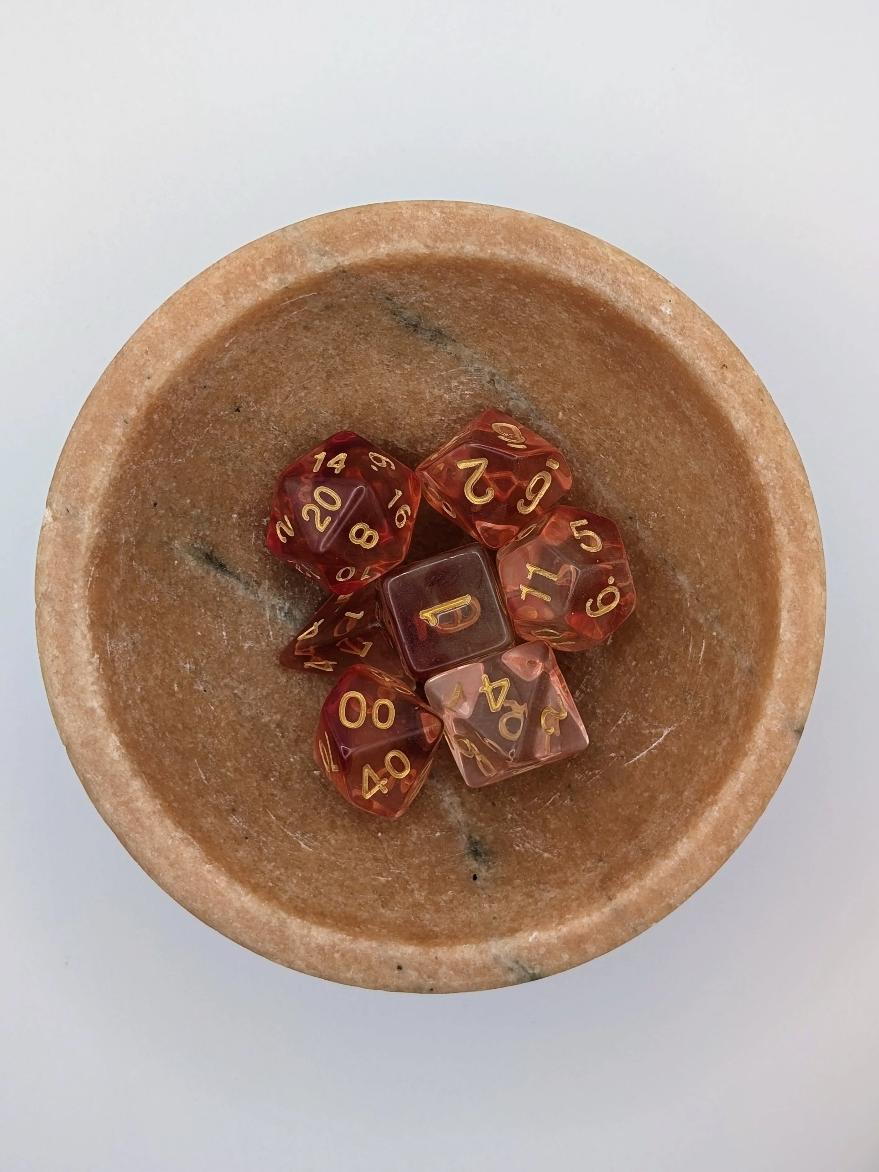 Ember Light - 7 Piece DnD Dice Set | Acrylic RPG Gaming Dice - Image 3