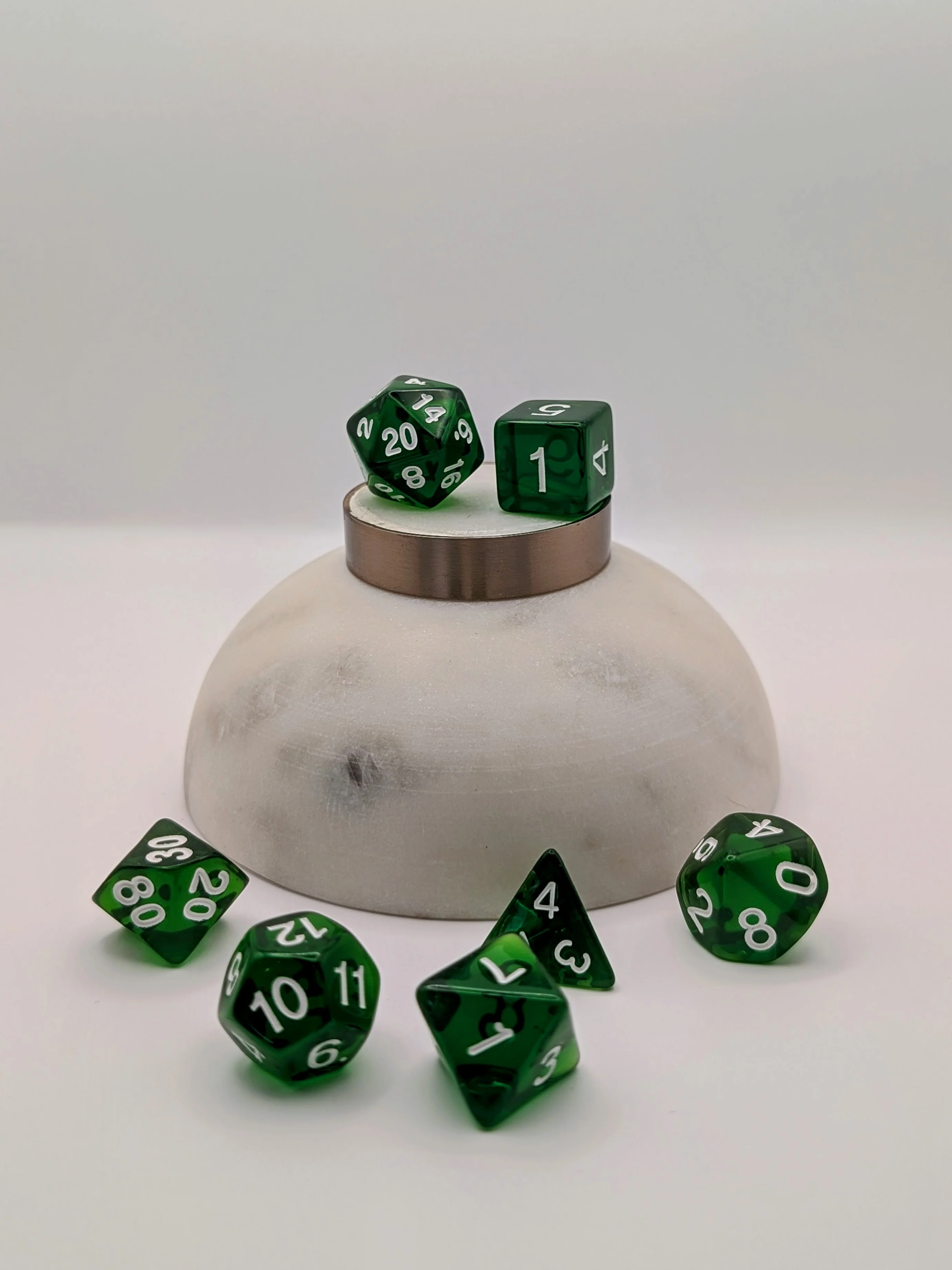 Emerald Ingots - 7 Piece DnD Dice Set | Acrylic RPG Gaming Dice - Image 3