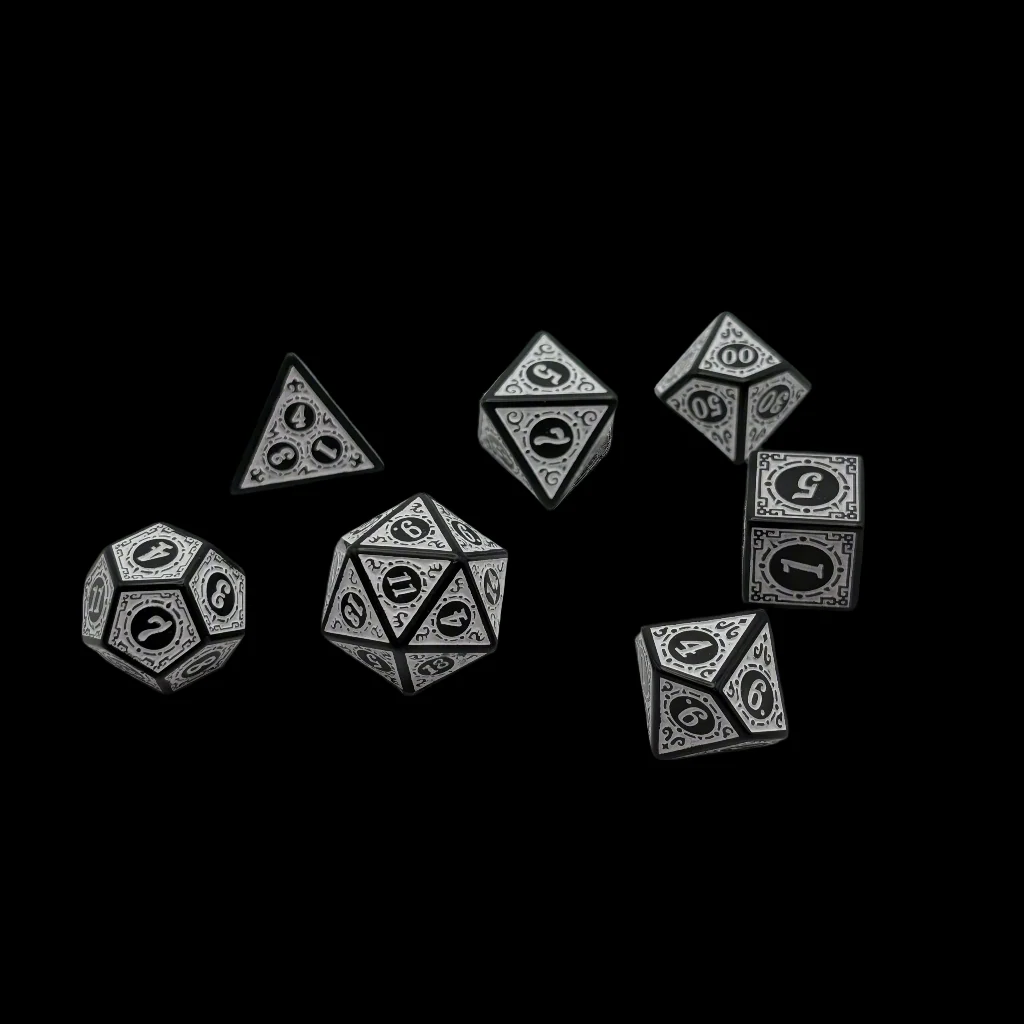 Magic Flame - White - 7 Piece DnD Dice Set | Acrylic RPG Gaming Dice - Image 3