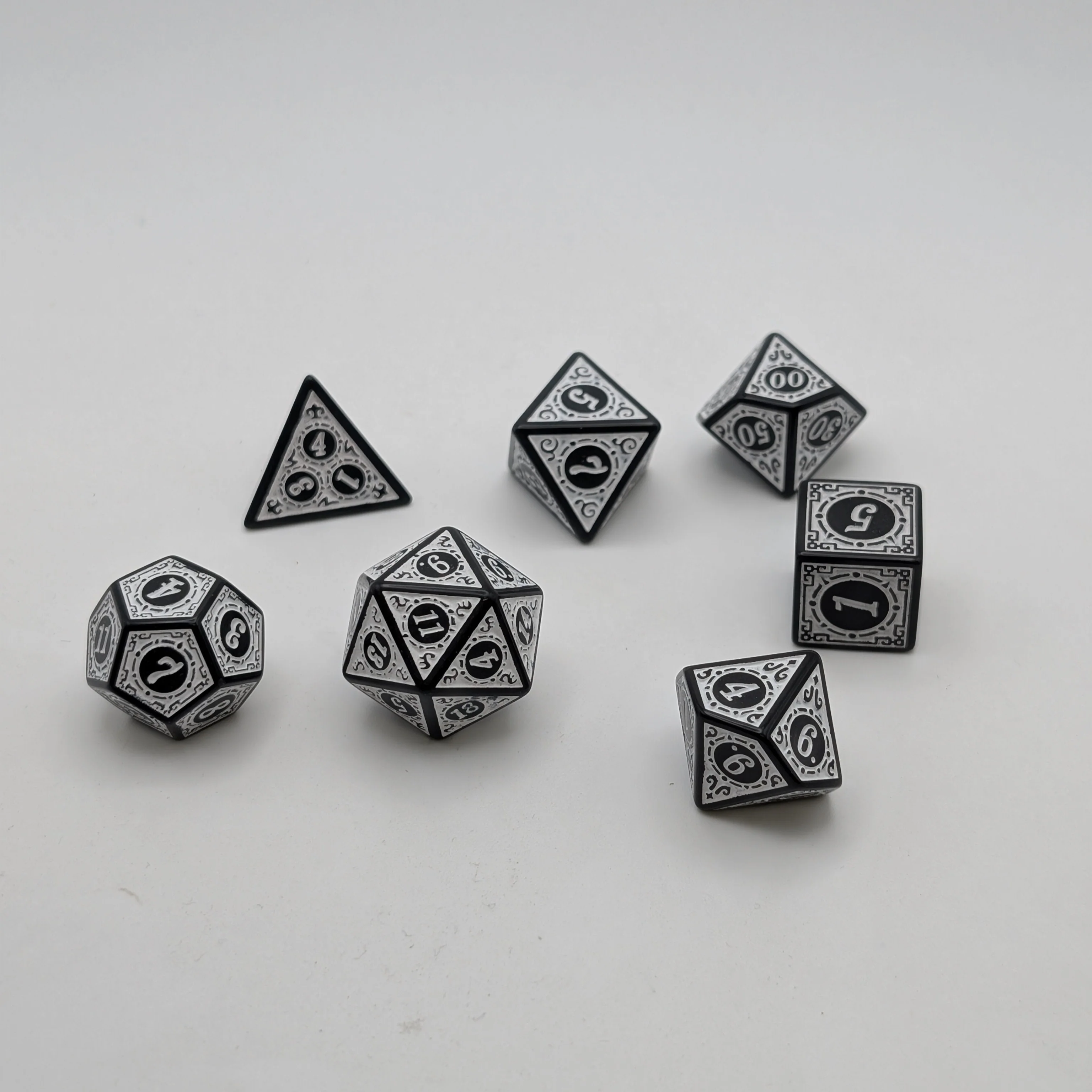 Magic Flame - White - 7 Piece DnD Dice Set | Acrylic RPG Gaming Dice - Image 4