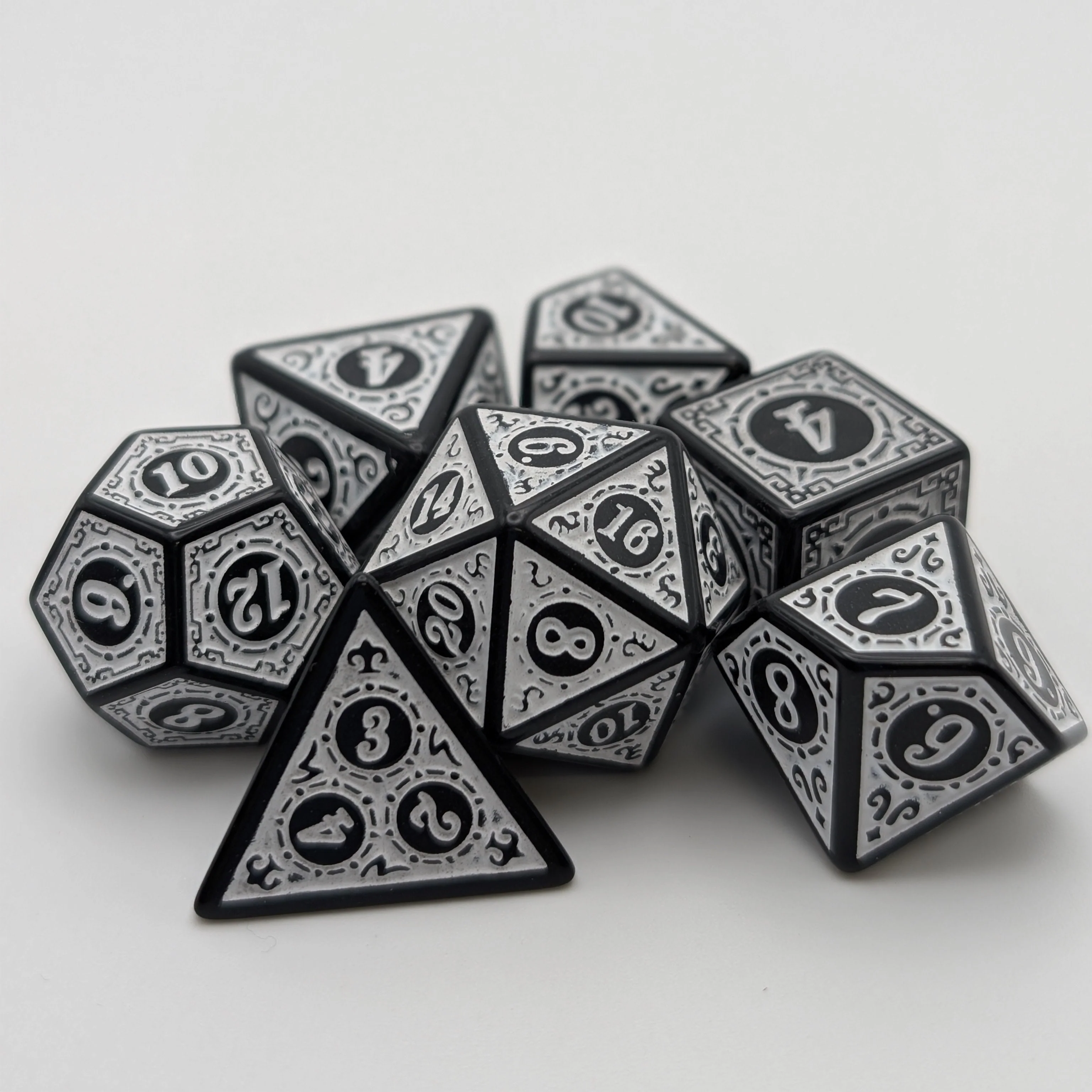 Magic Flame - White - 7 Piece DnD Dice Set | Acrylic RPG Gaming Dice - Image 5