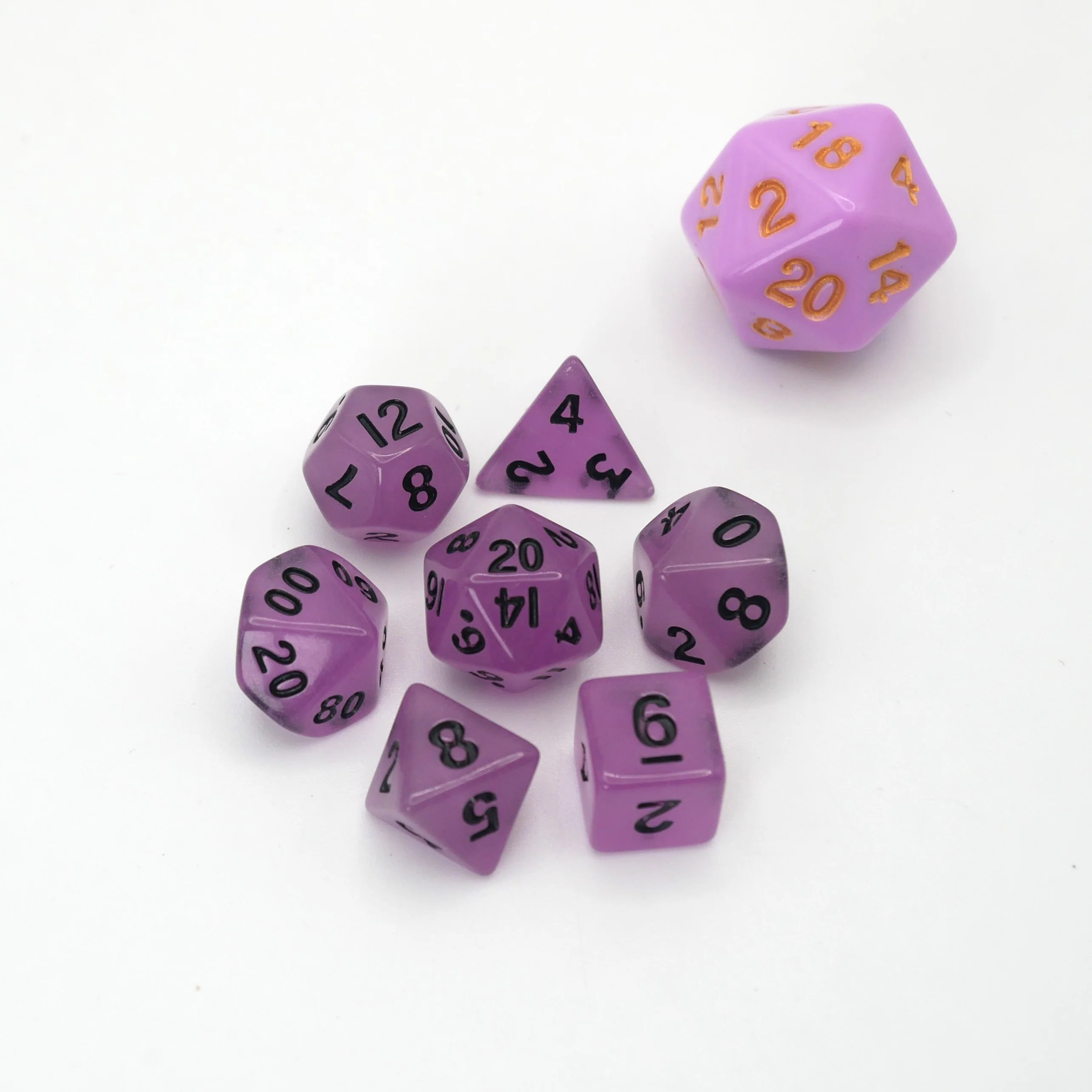 Fey Lights- 7 Piece DnD Dice Set | Mini Acrylic RPG Gaming Dice - Image 3