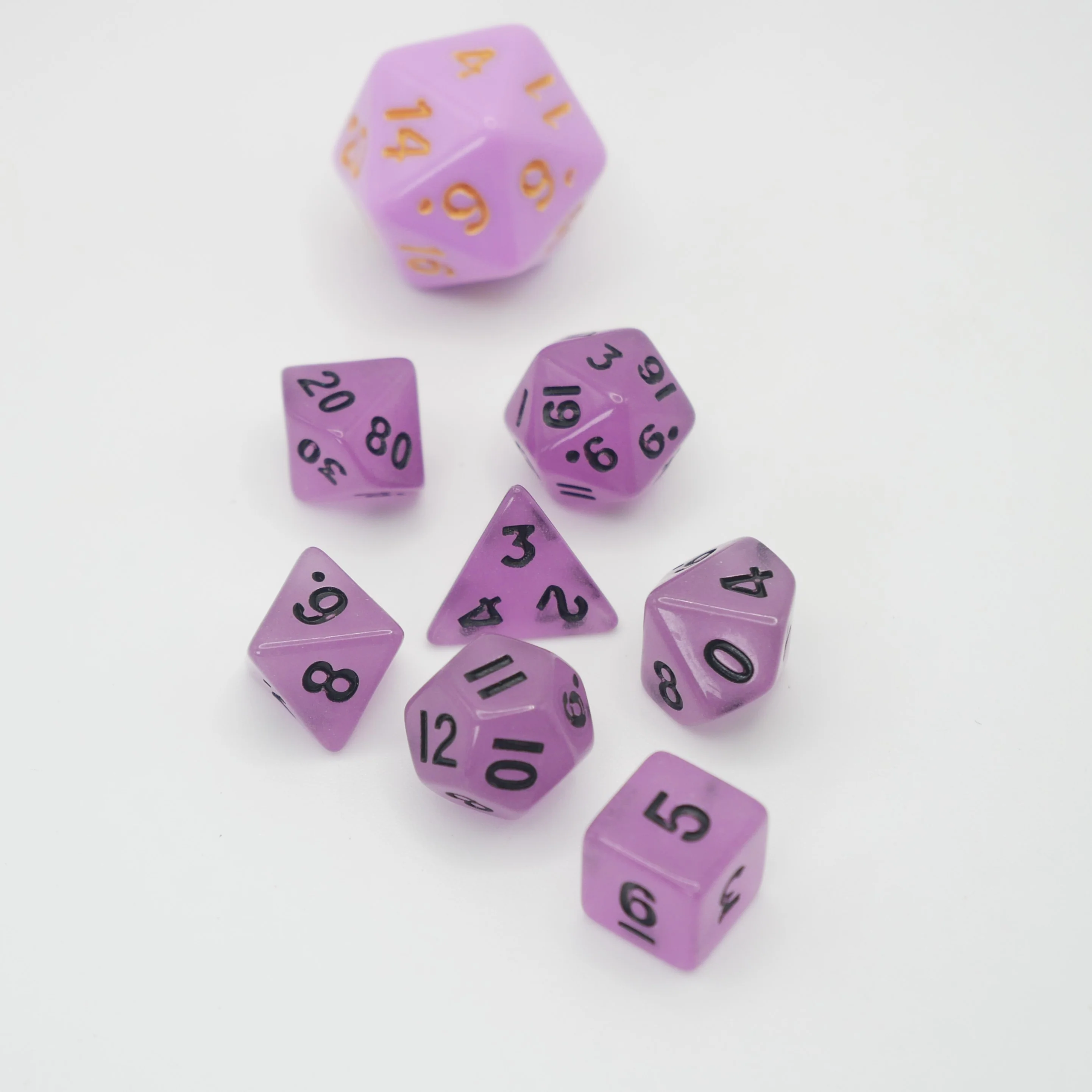 Fey Lights- 7 Piece DnD Dice Set | Mini Acrylic RPG Gaming Dice - Image 4