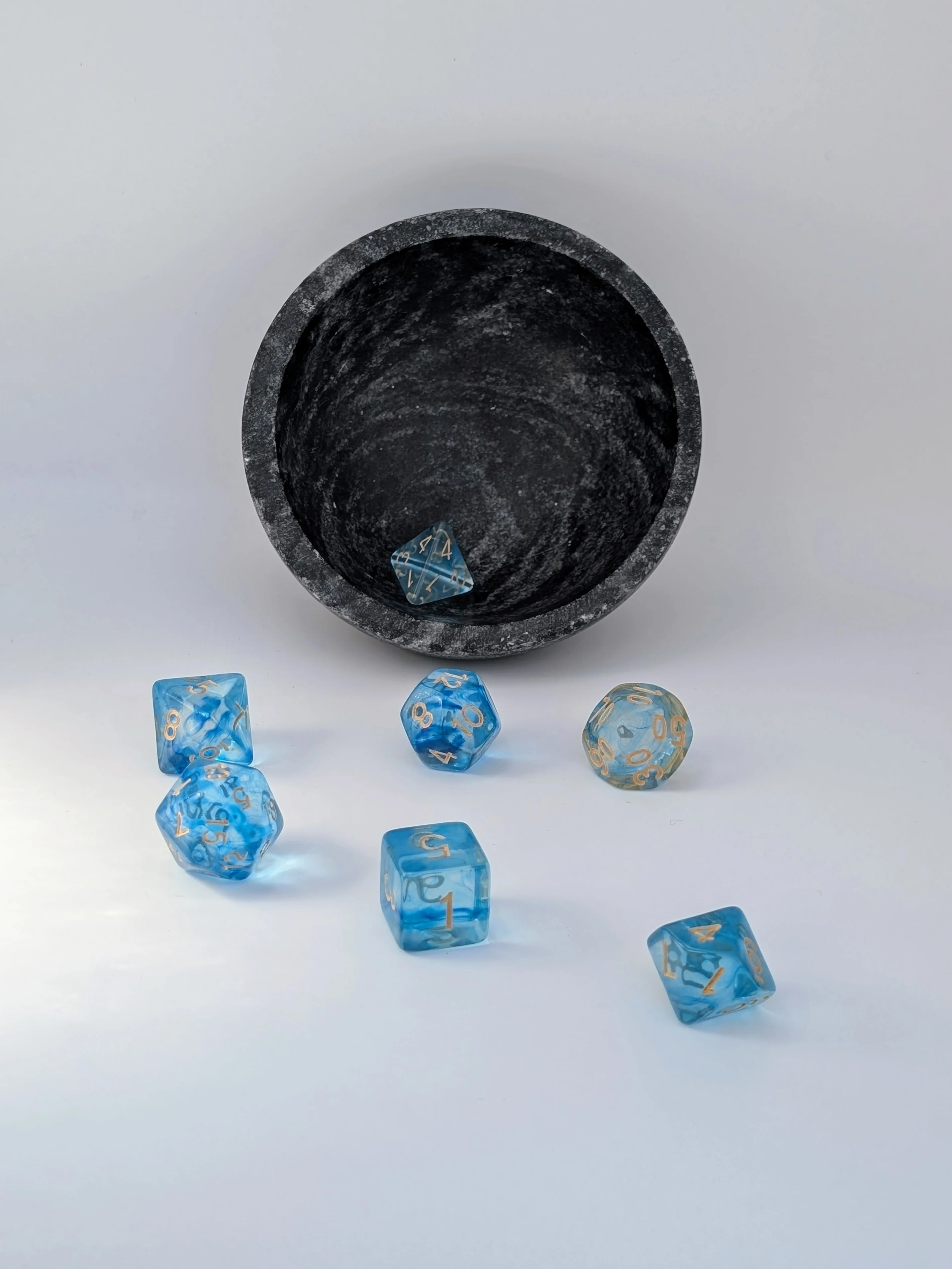 Frost Light - 7 Piece DnD Dice Set | Acrylic RPG Gaming Dice - Image 3