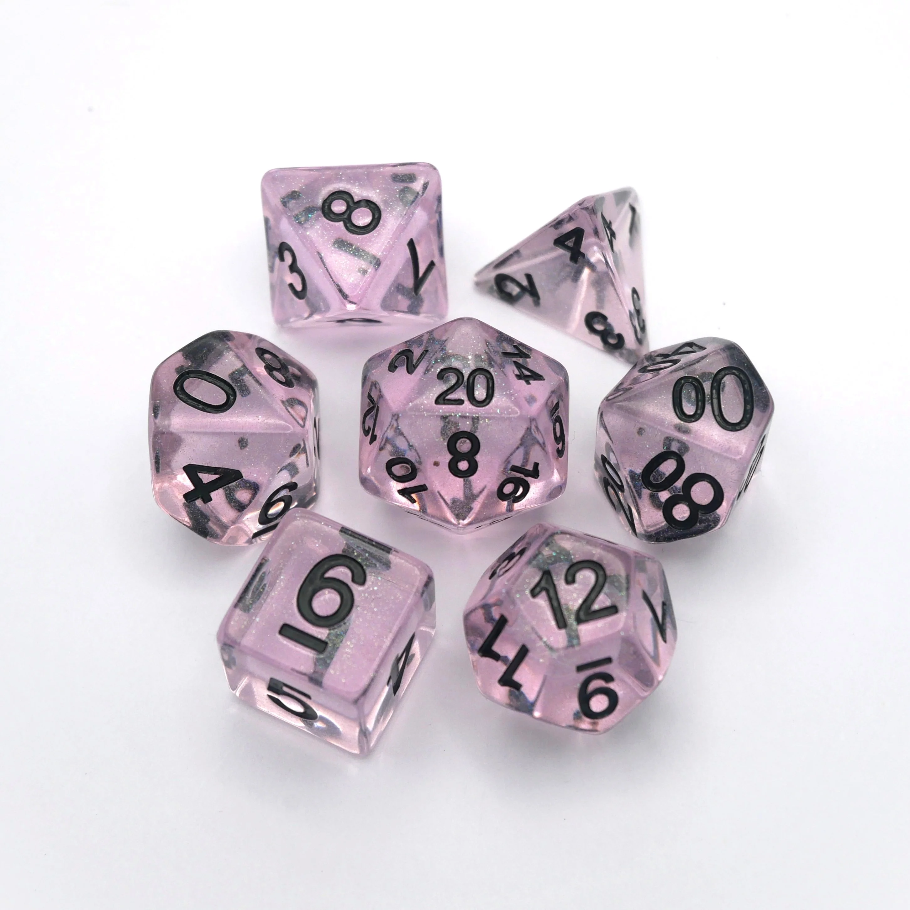 Frozen Blossom - 7 Piece DnD Dice Set | Acrylic RPG Gaming Dice - Image 3