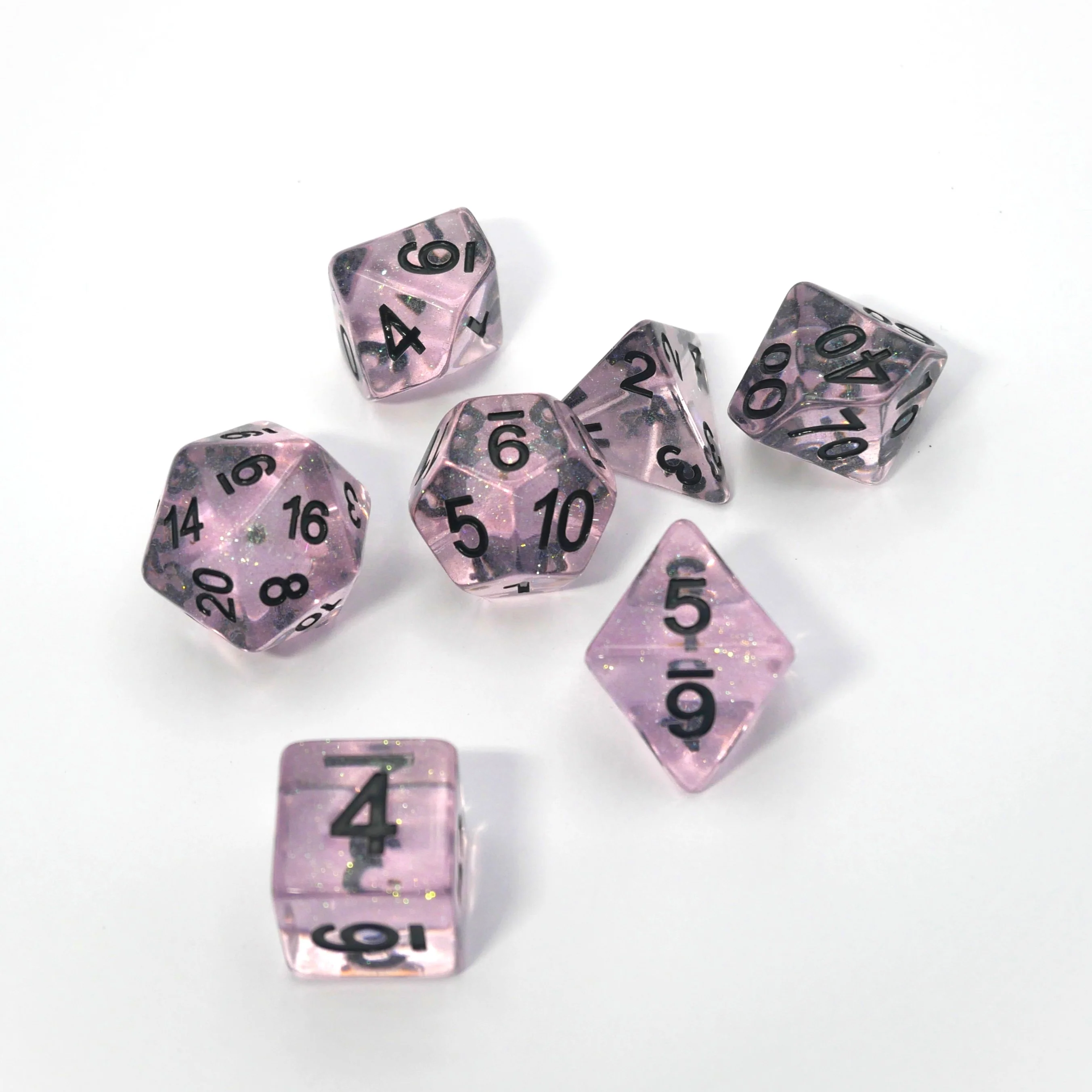 Frozen Blossom - 7 Piece DnD Dice Set | Acrylic RPG Gaming Dice - Image 4