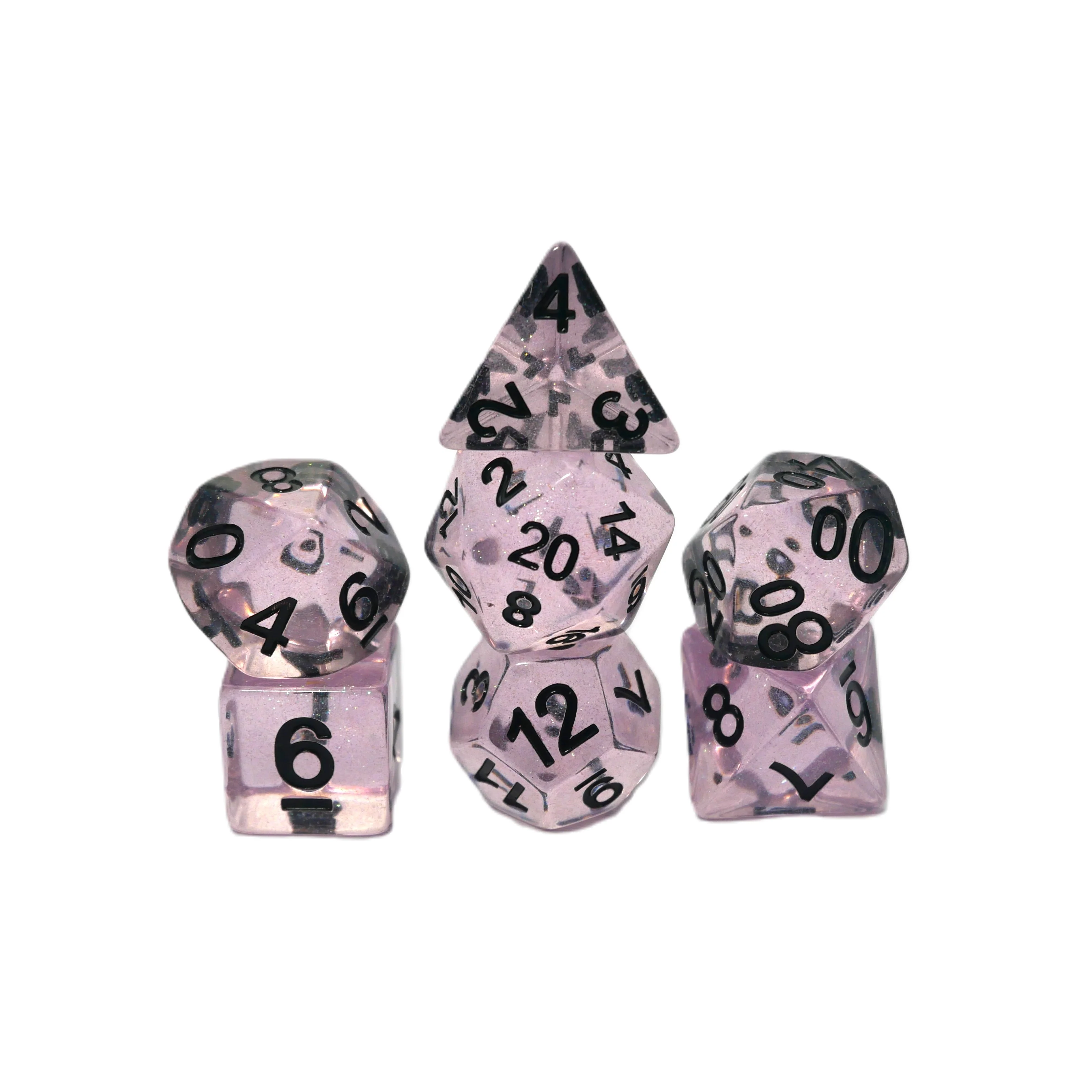 Frozen Blossom - 7 Piece DnD Dice Set | Acrylic RPG Gaming Dice - Image 7