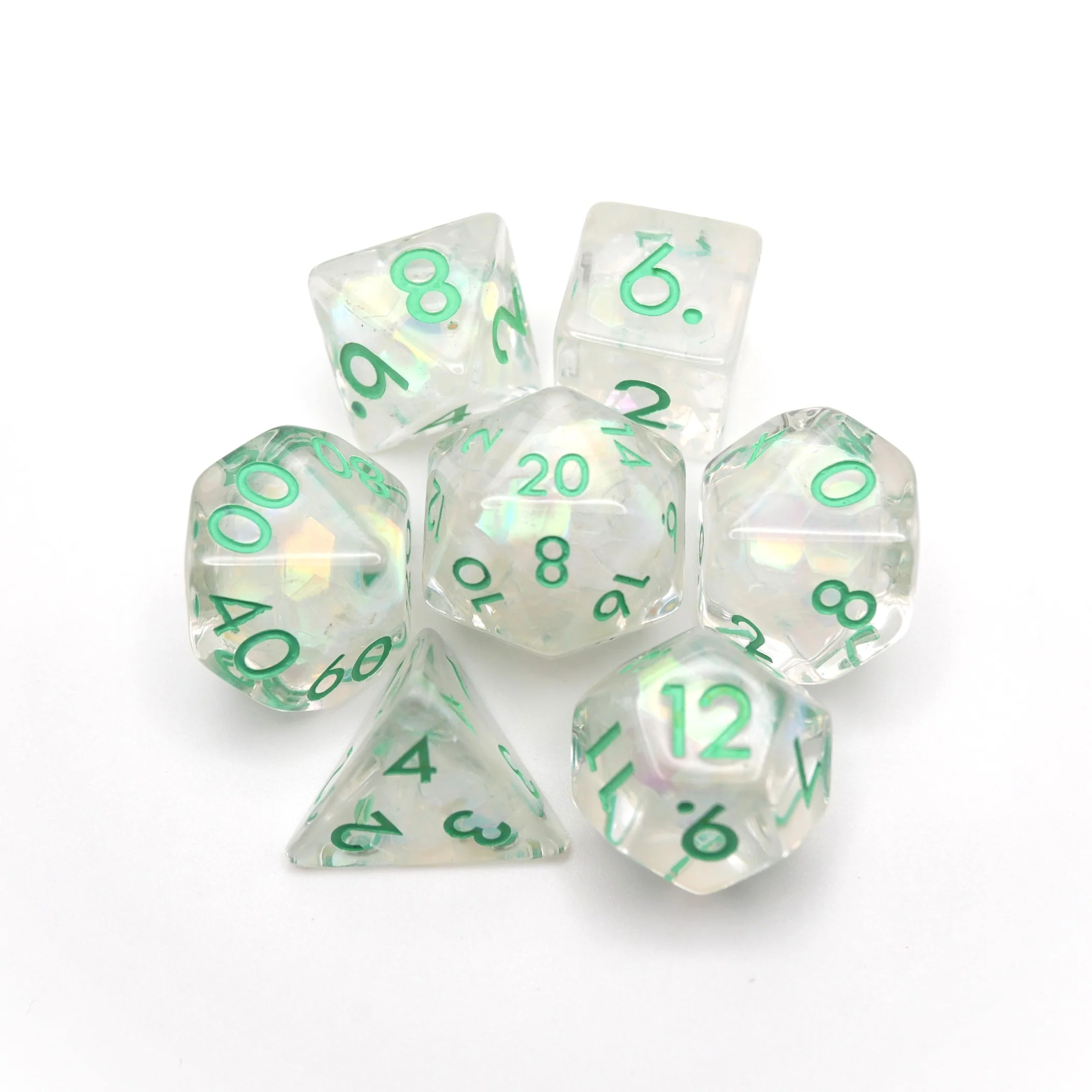 Frosted Meadow - 7 Piece DnD Dice Set | Acrylic RPG Gaming Dice - Image 3