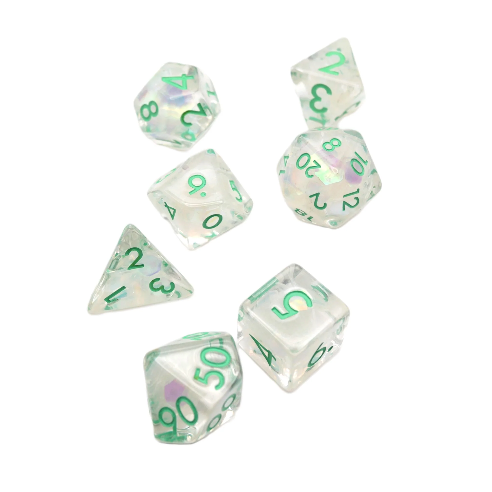 Frosted Meadow - 7 Piece DnD Dice Set | Acrylic RPG Gaming Dice - Image 7