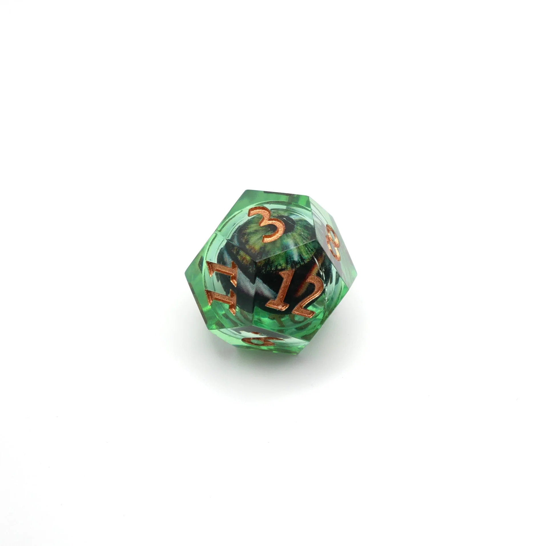 Green Slaadi's Eye - 7 Piece Moving Eye DnD Dice Set | Acrylic RPG Gaming Dice - Image 10
