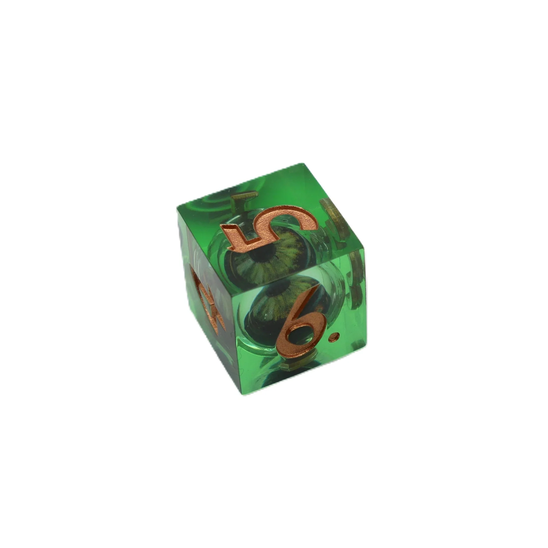 Green Slaadi's Eye - 7 Piece Moving Eye DnD Dice Set | Acrylic RPG Gaming Dice - Image 6