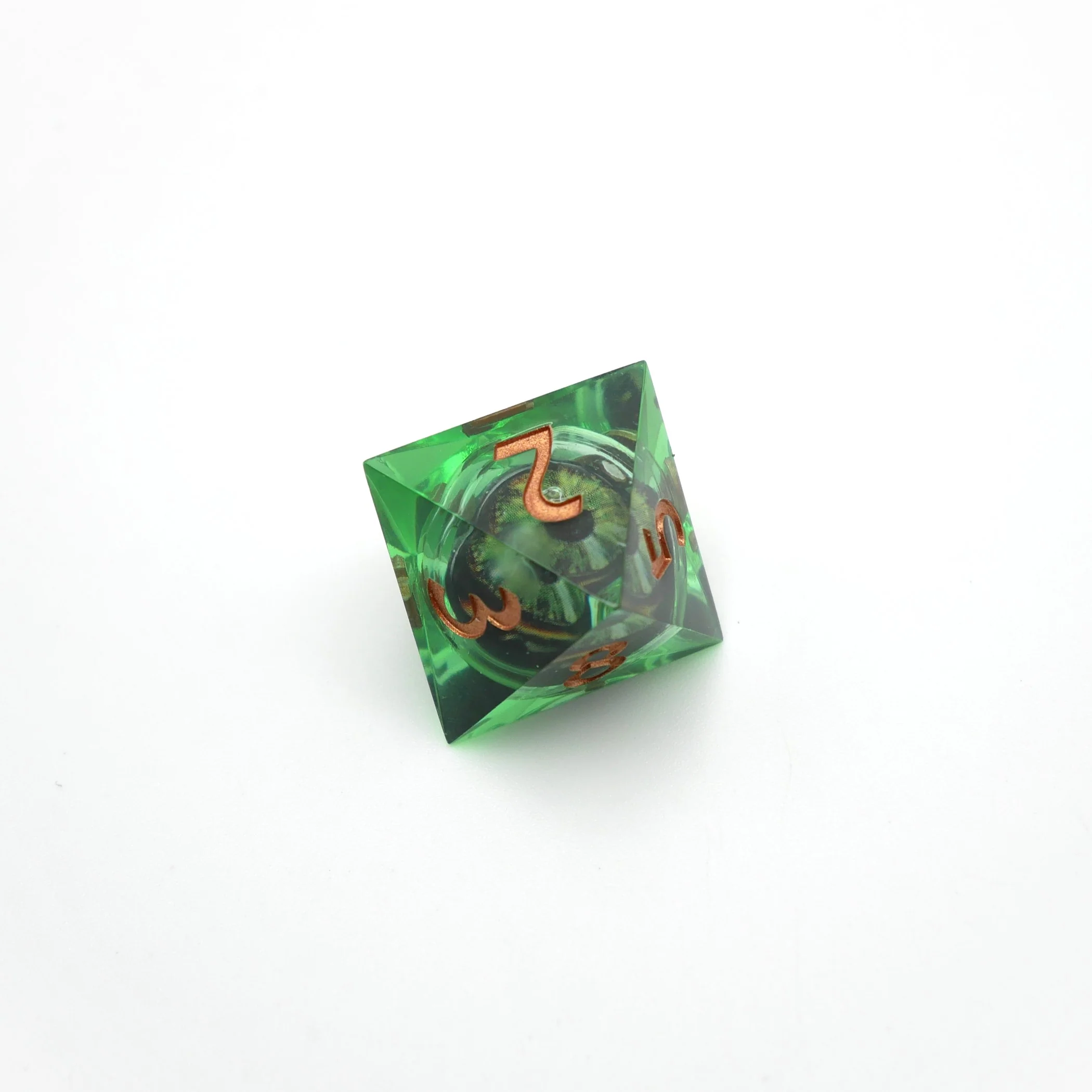 Green Slaadi's Eye - 7 Piece Moving Eye DnD Dice Set | Acrylic RPG Gaming Dice - Image 8