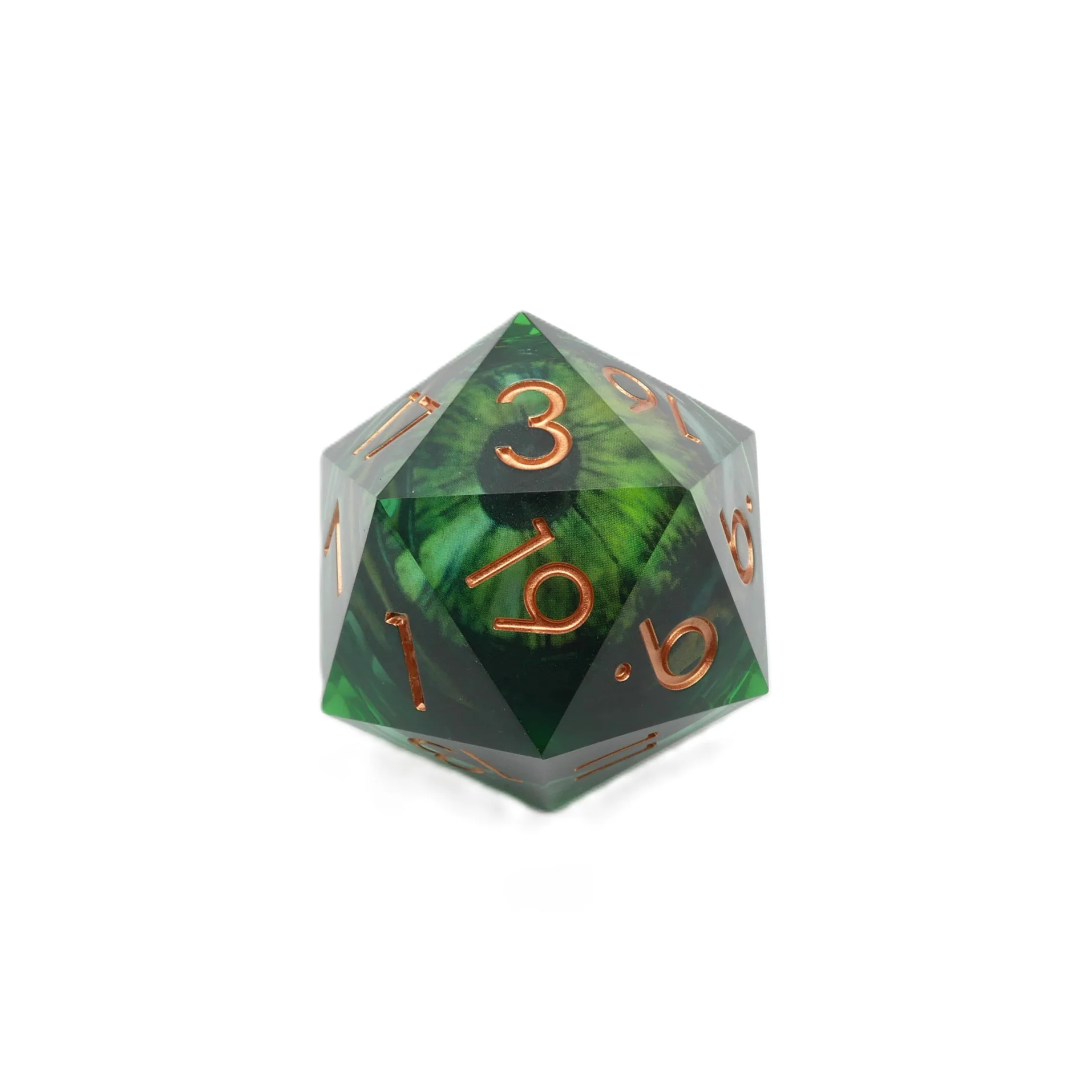 Green Slaadi's Eye - Giant D20 Moving Eye DnD Dice | Acrylic RPG Gaming Dice - Image 8
