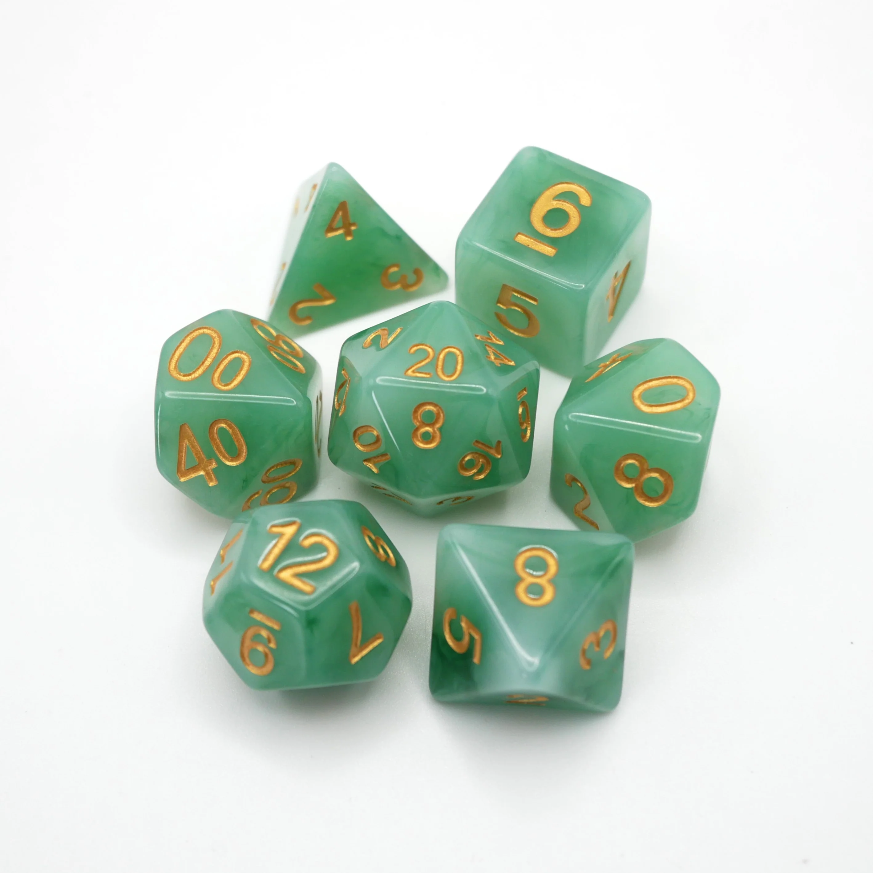 Greener Pastures - 7 Piece DnD Dice Set | Acrylic RPG Gaming Dice - Image 3