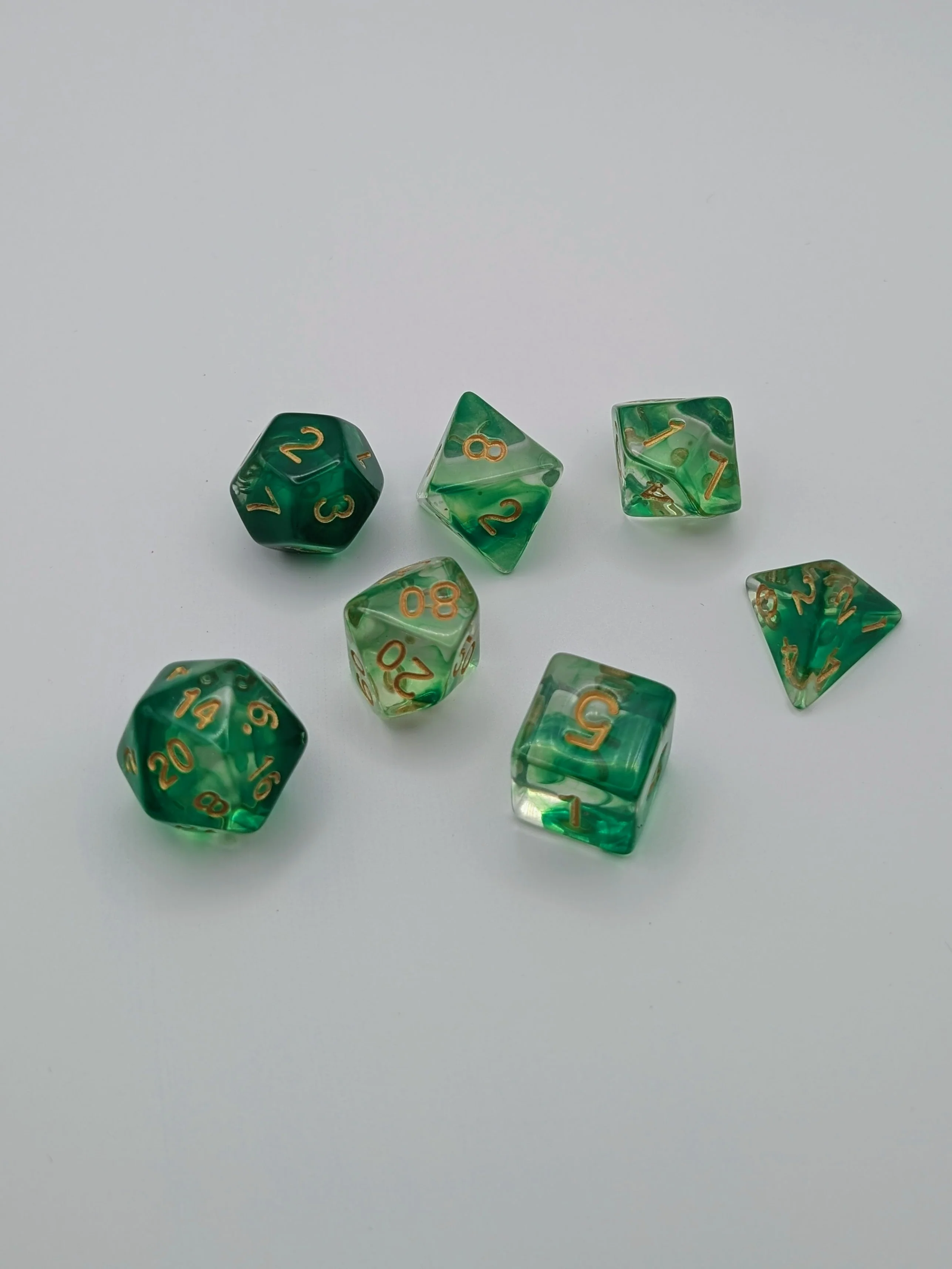 Grove Light - 7 Piece DnD Dice Set | Acrylic RPG Gaming Dice