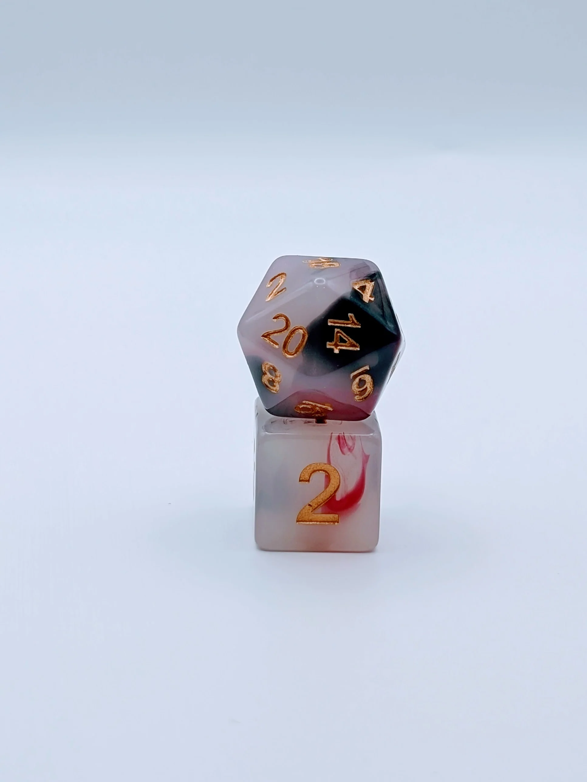 Heart of Shadows - 7 Piece DnD Dice Set | Resin RPG Gaming Dice - Image 3