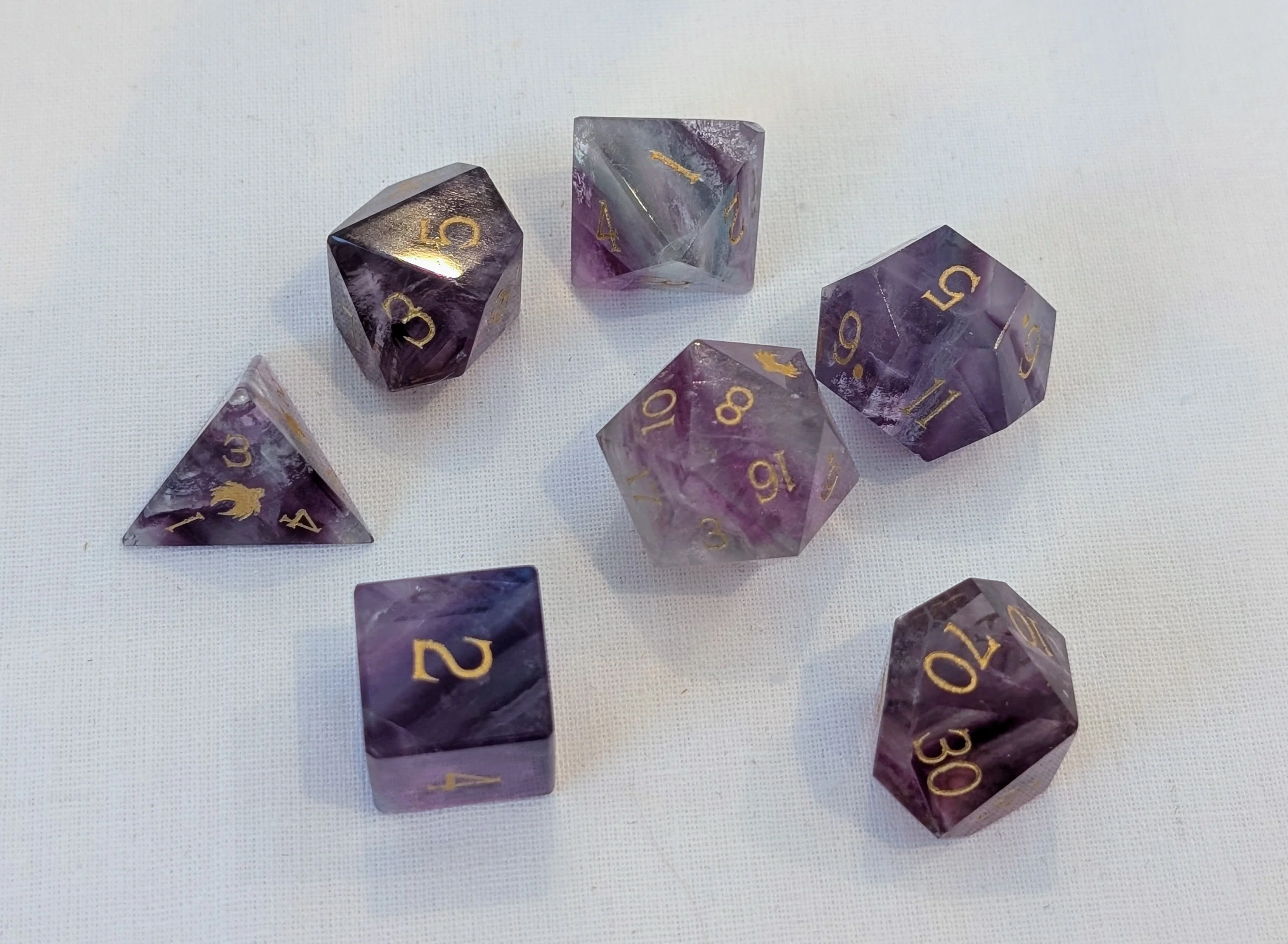 Heartstone - 7 Piece DnD Dice Set | Gemstone RPG Gaming Dice - Image 2