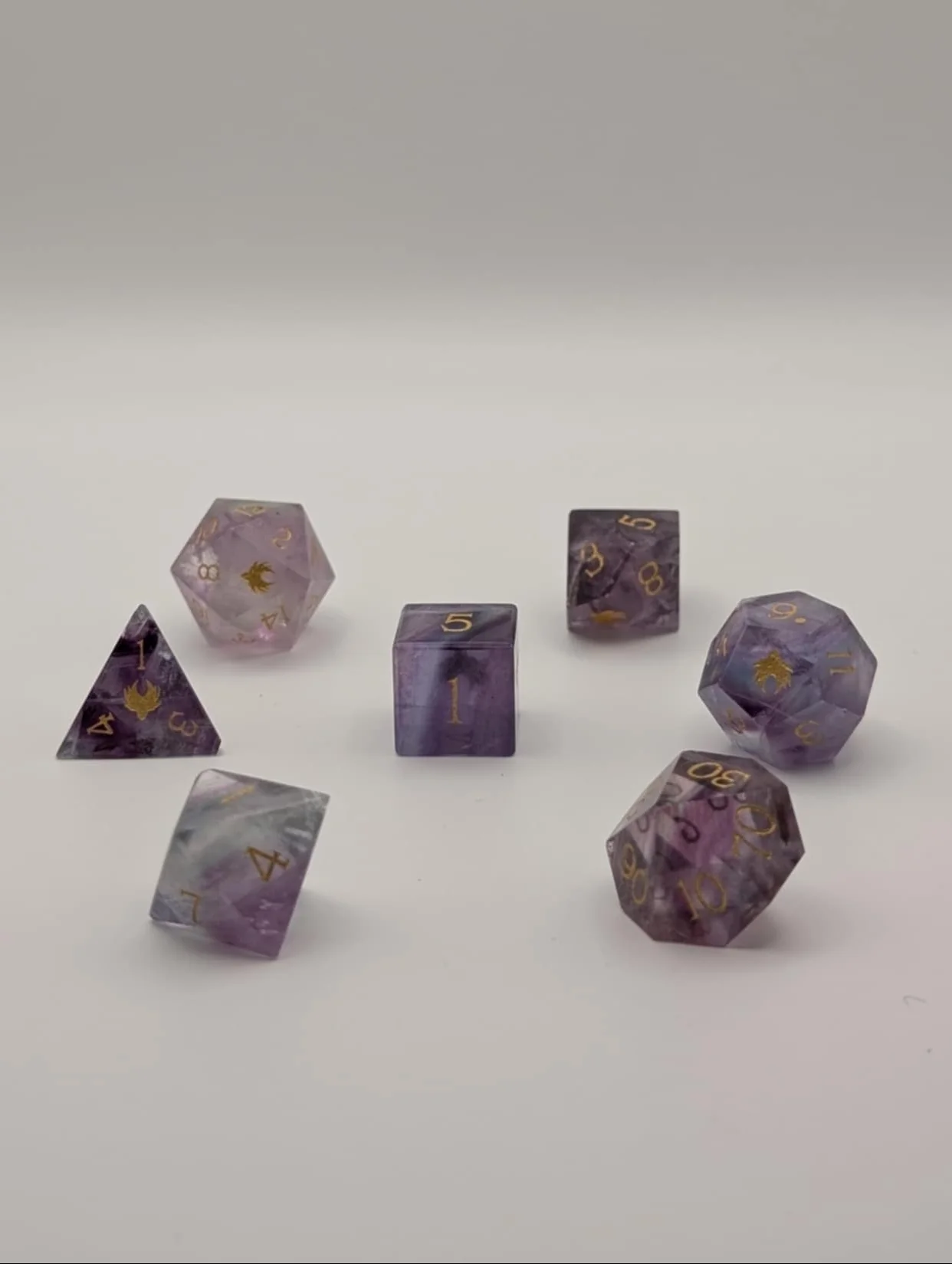 Heartstone - 7 Piece DnD Dice Set | Gemstone RPG Gaming Dice - Image 3