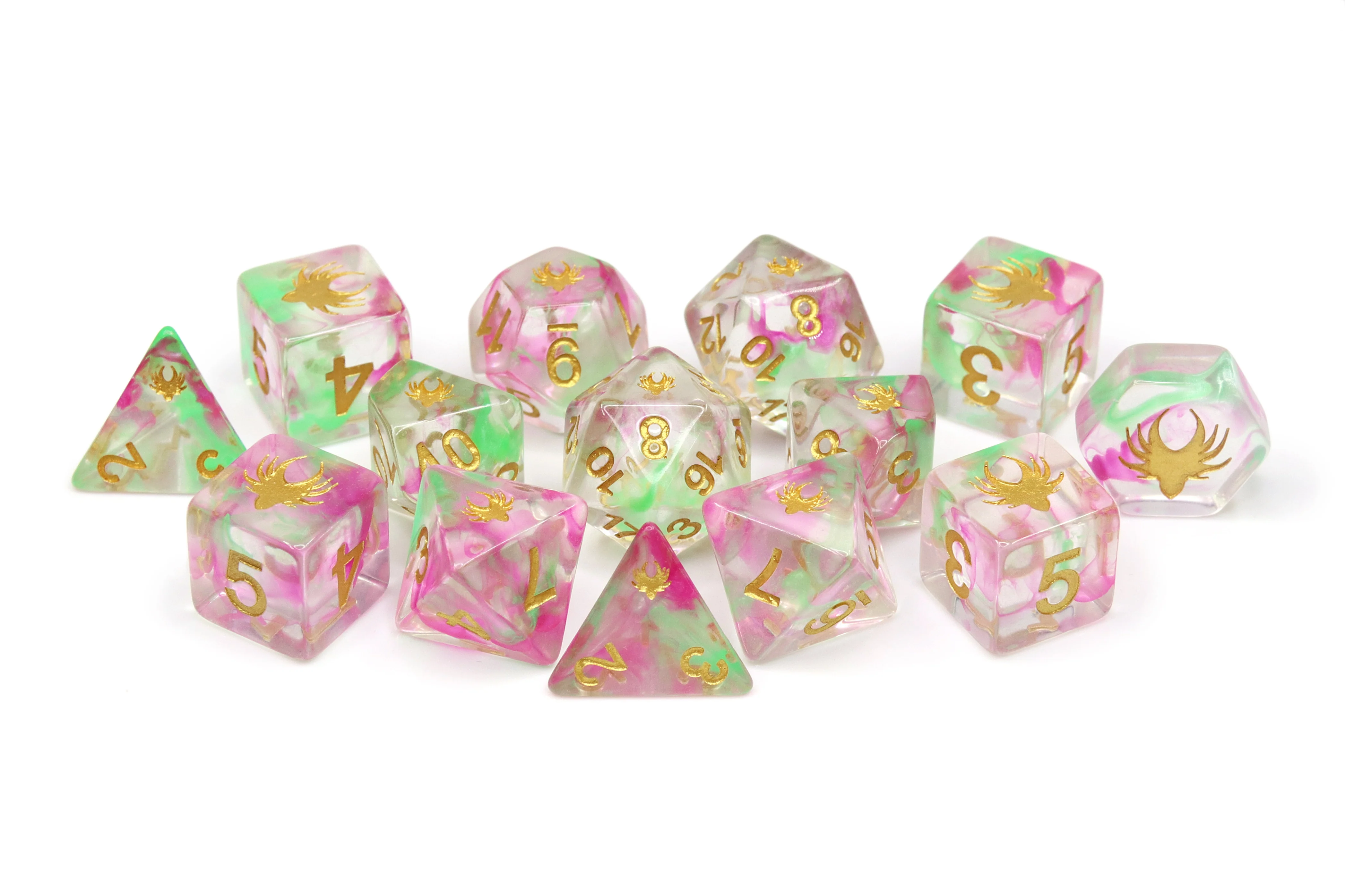 Hedronic Serenity - 14 Piece DnD Dice Set | Acrylic RPG Gaming Dice - Image 6