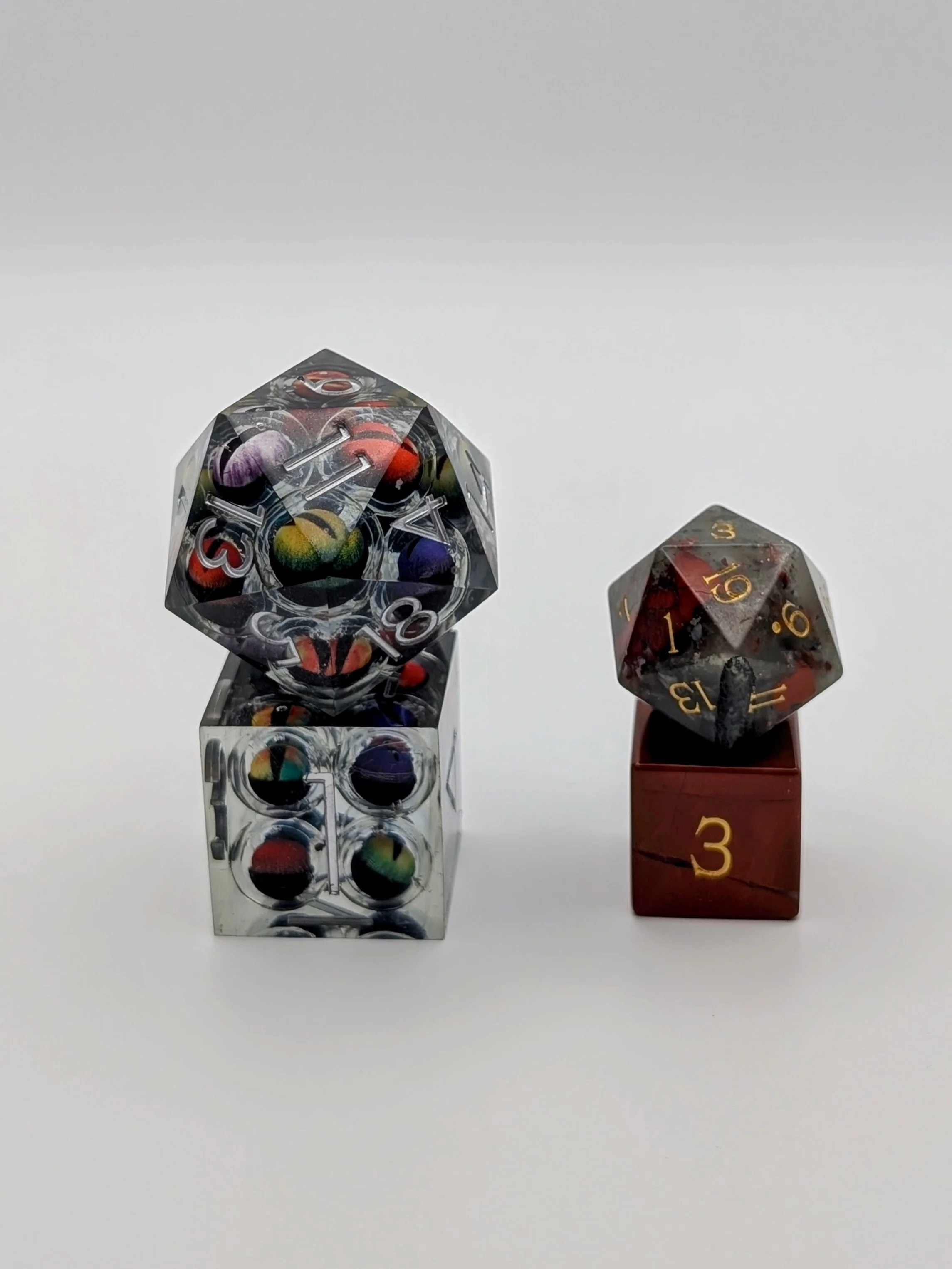 Hydra's Clarity - 7 Piece Chonk Moving Eye DnD Dice Set | Acrylic RPG Gaming Dice - Image 3