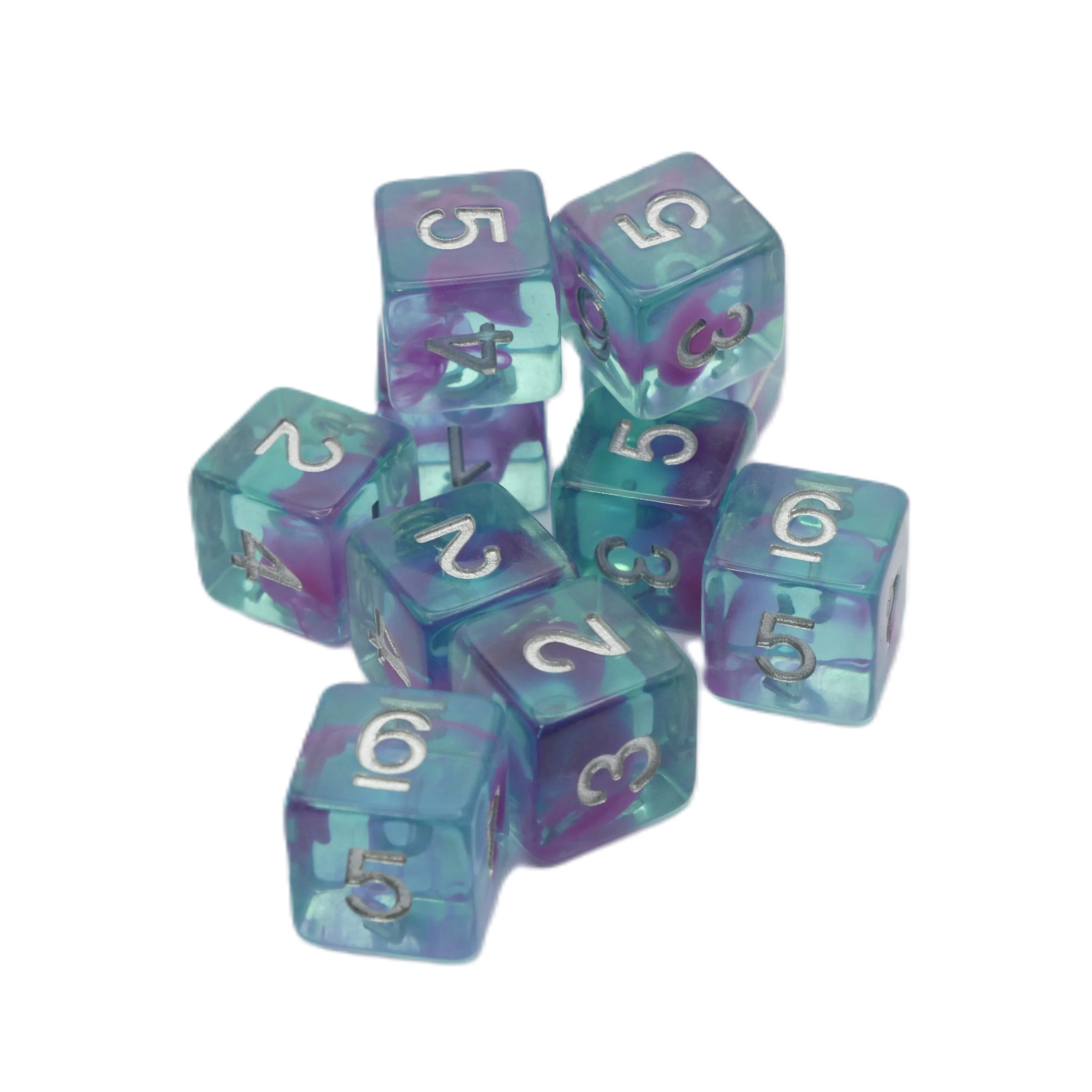 Jellyfish Essence 10d6 - DnD Dice Set | Resin RPG Gaming Dice - Image 3