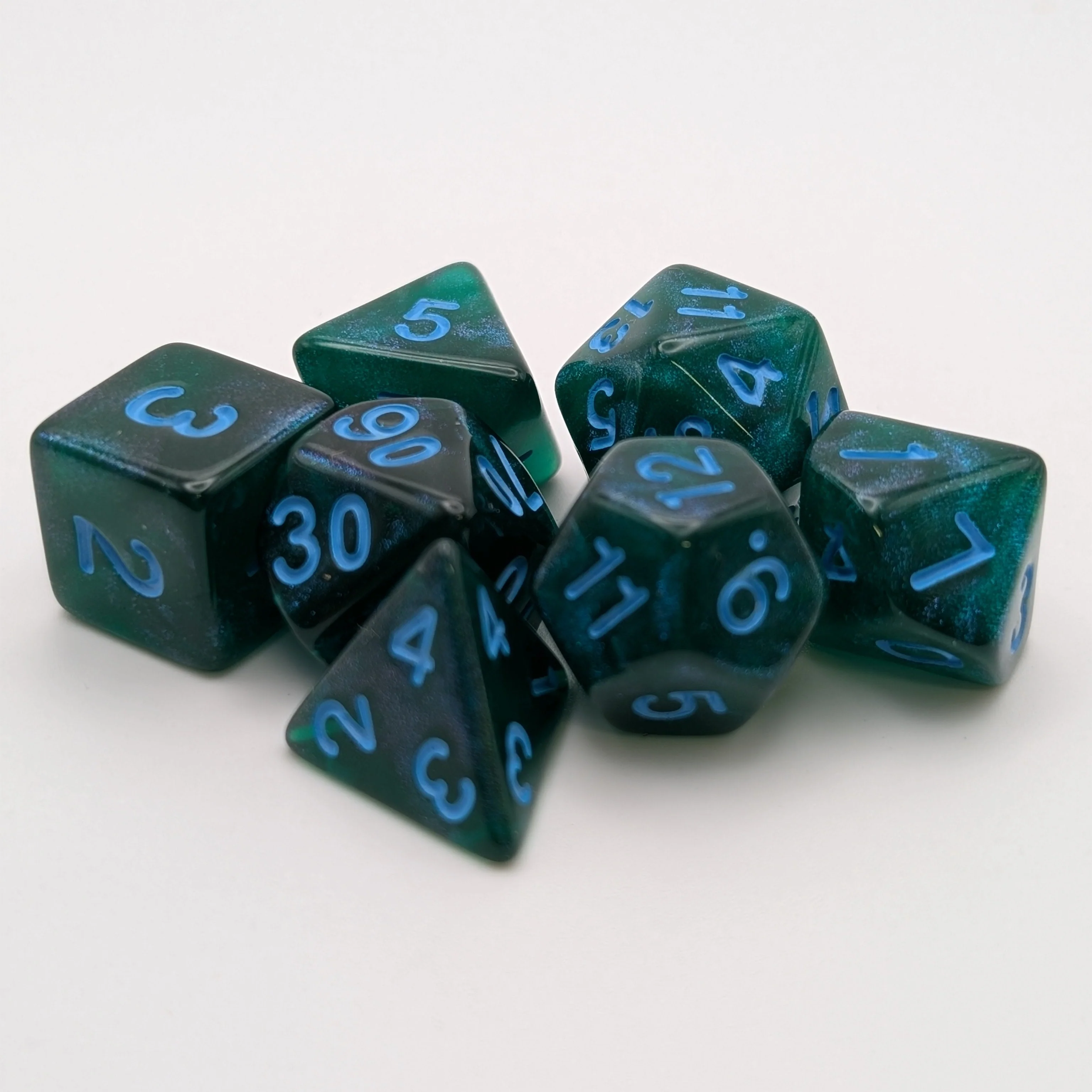 Lake Bottom - 7 Piece DnD Dice Set | Acrylic RPG Gaming Dice - Image 2