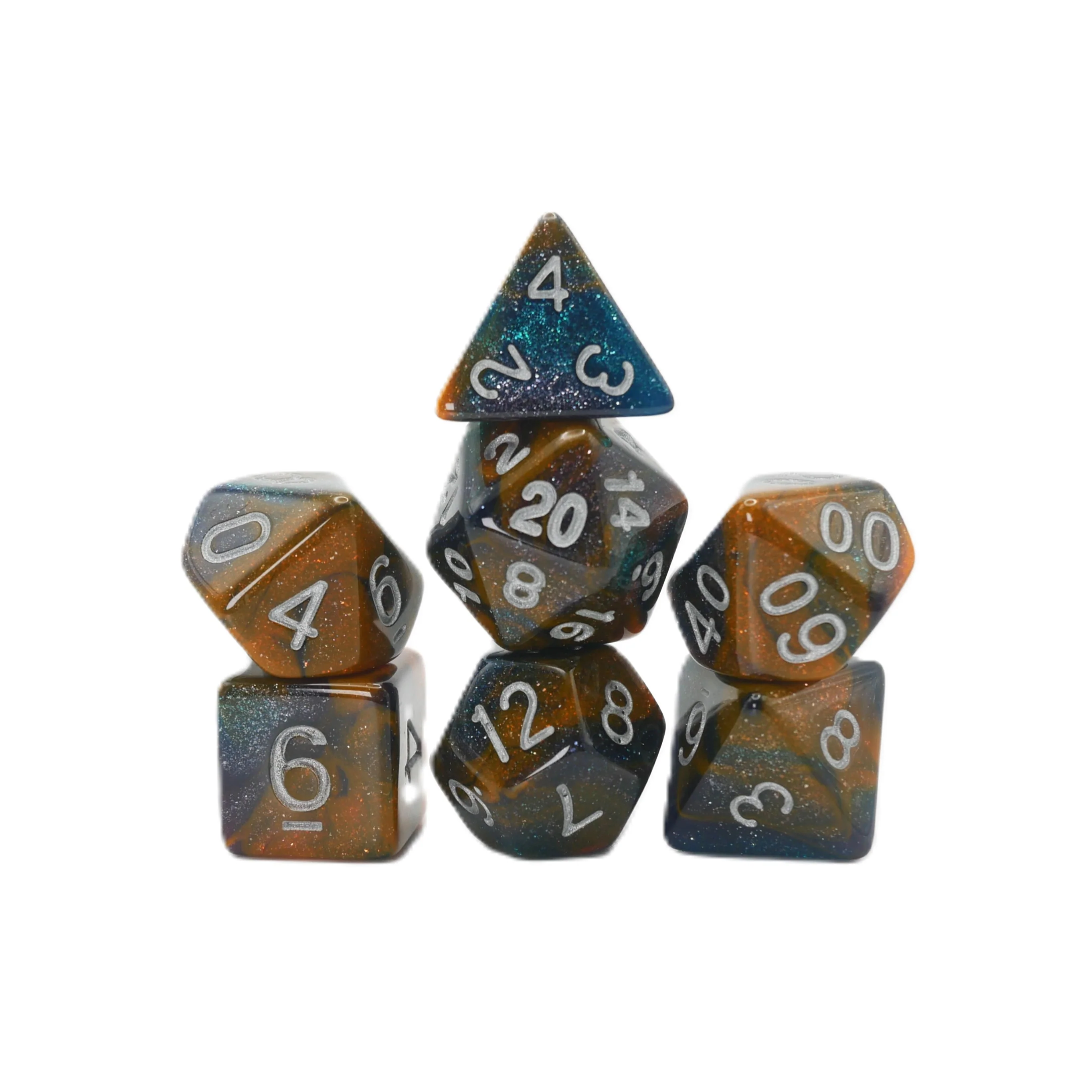 Mysterious Ink - 7 Piece DnD Dice Set | Acrylic RPG Gaming Dice - Image 3