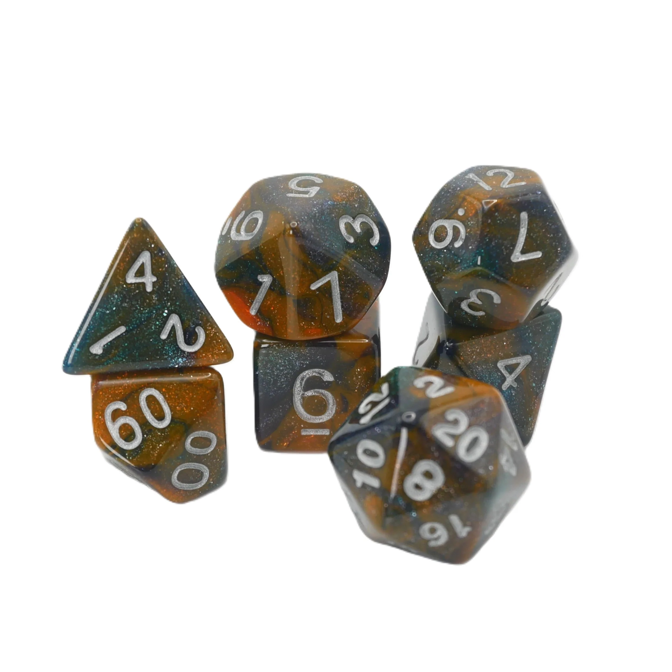 Mysterious Ink - 7 Piece DnD Dice Set | Acrylic RPG Gaming Dice - Image 8