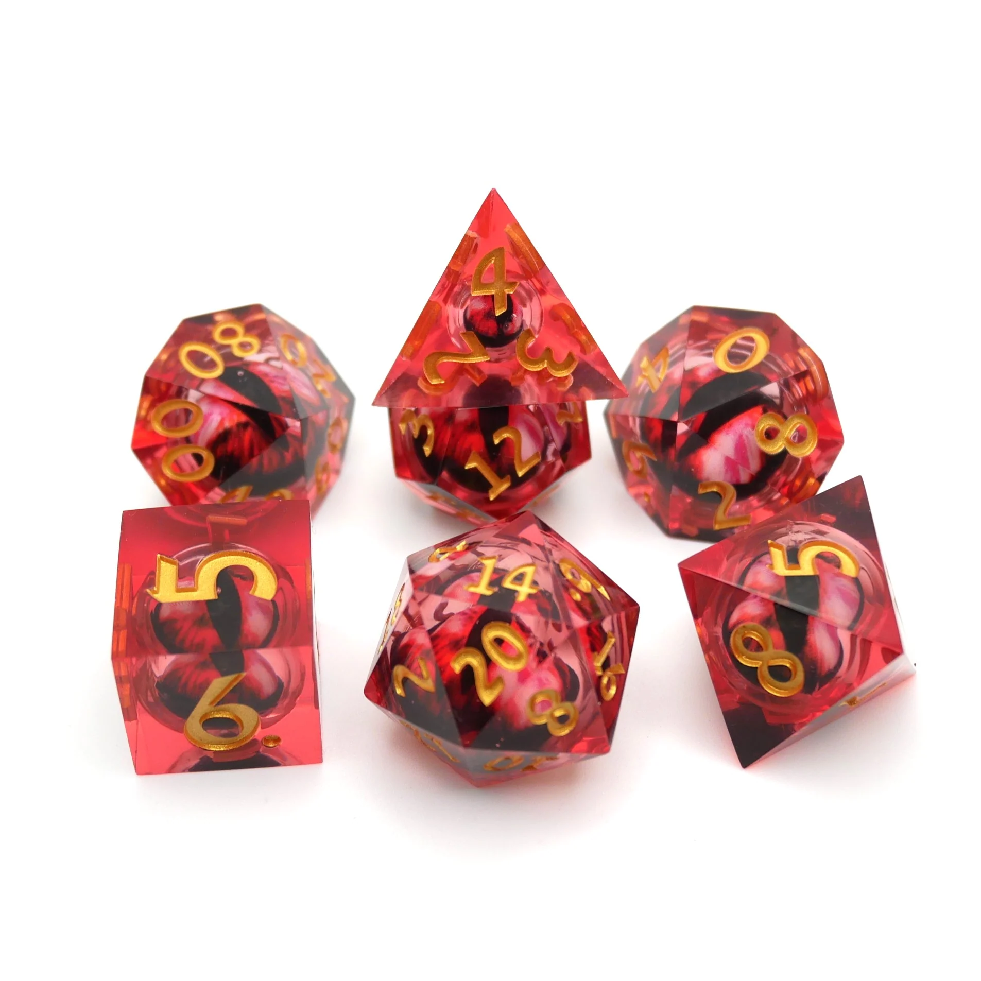 Nosferatu's Eye - 7 Piece Moving Eye DnD Dice Set | Acrylic RPG Gaming Dice - Image 5